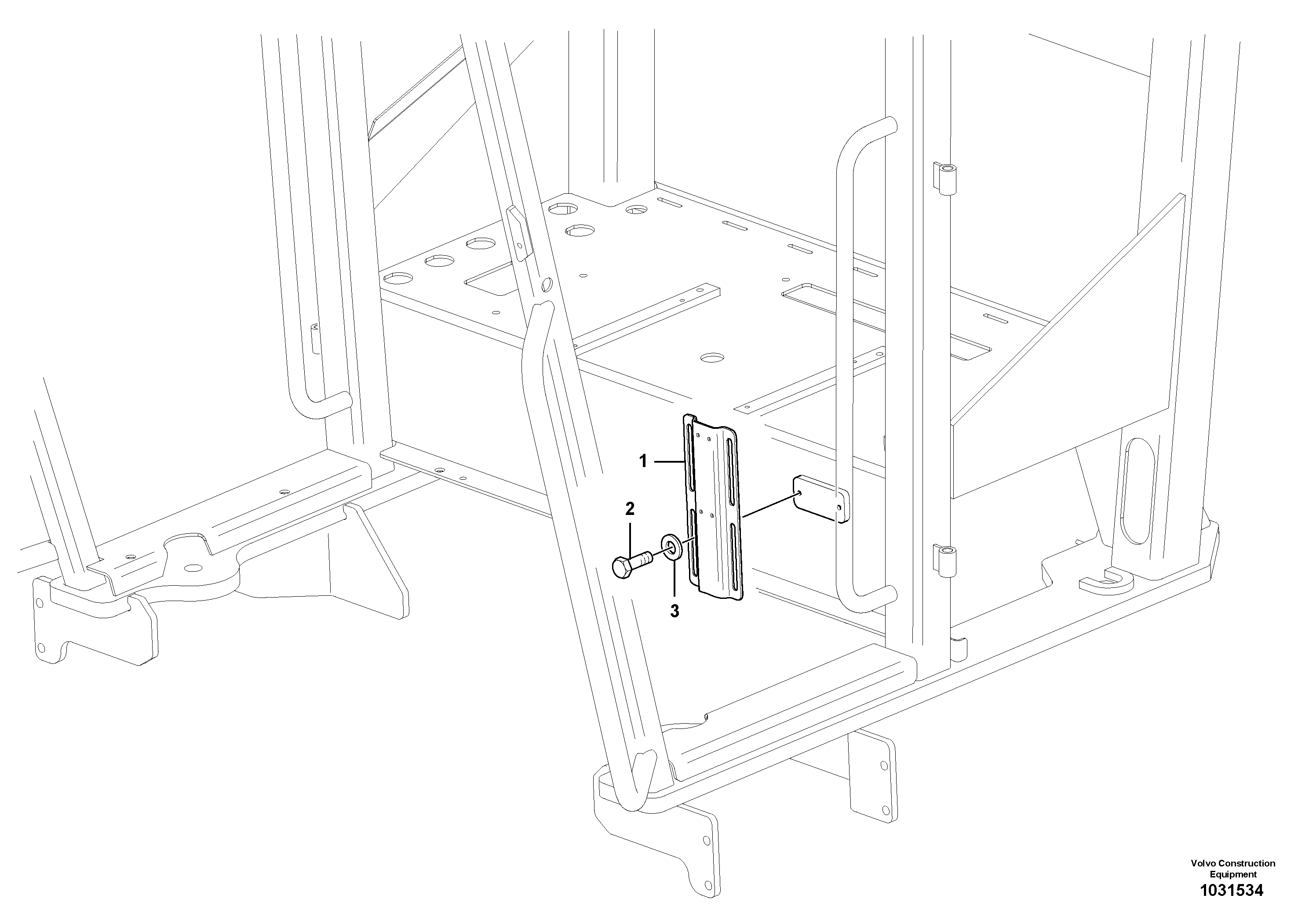 Схема запчастей Volvo G900 MODELS S/N 39300 - - 4409 Fire extinguisher bracket