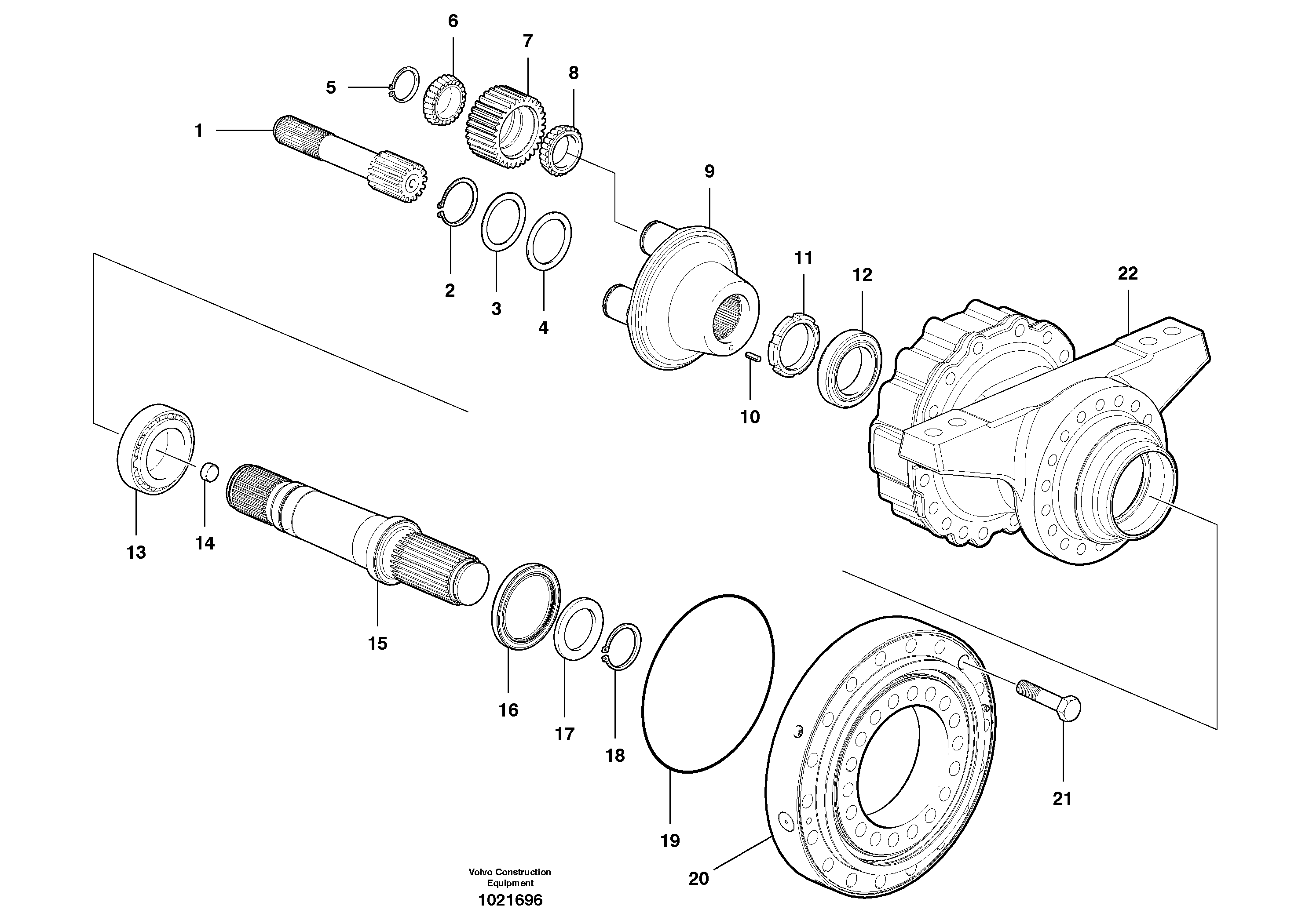 Схема запчастей Volvo G900 MODELS S/N 39300 - - 84475 Planetary Axle