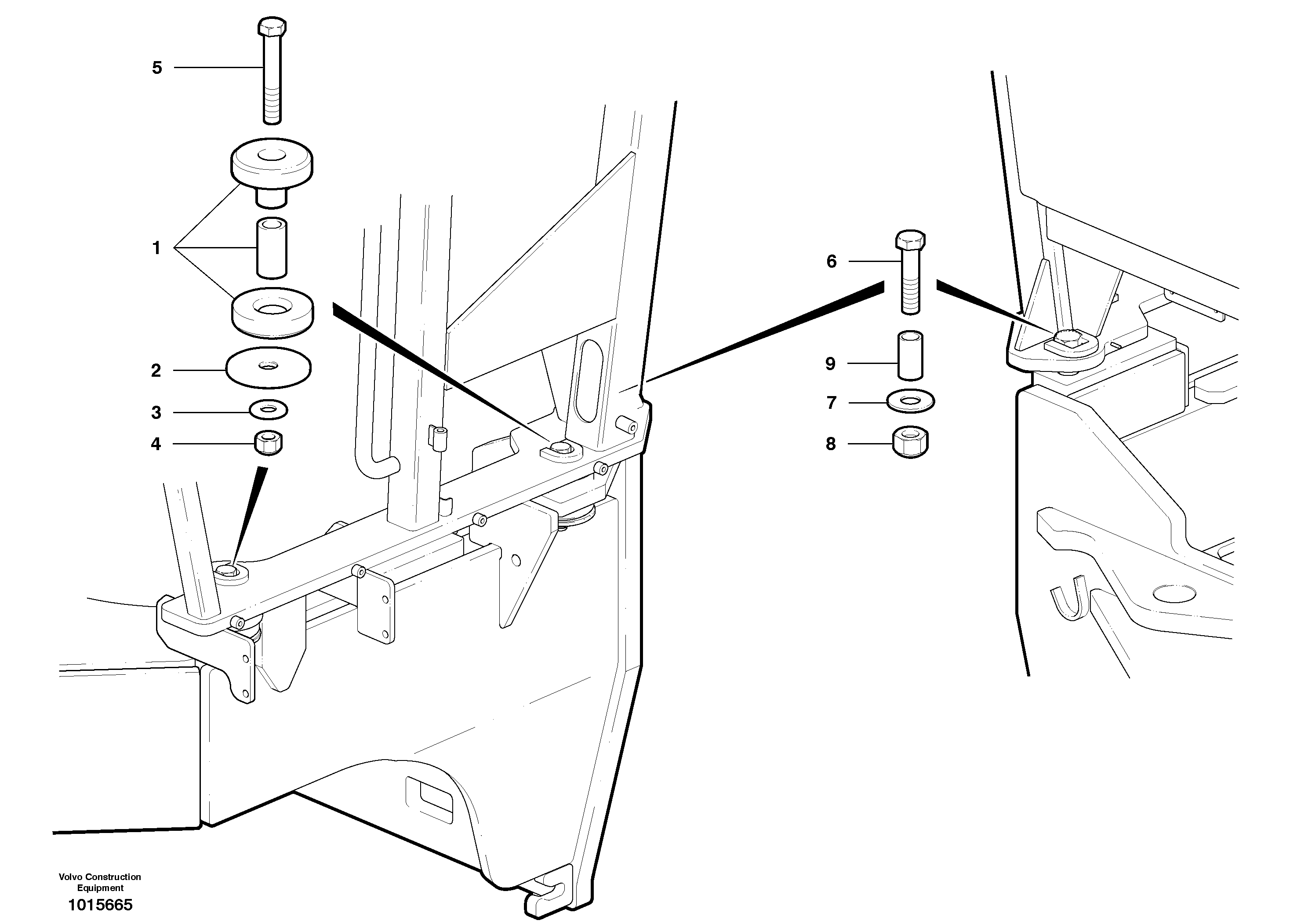 Схема запчастей Volvo G900 MODELS S/N 39300 - - 232 Cab mounts 