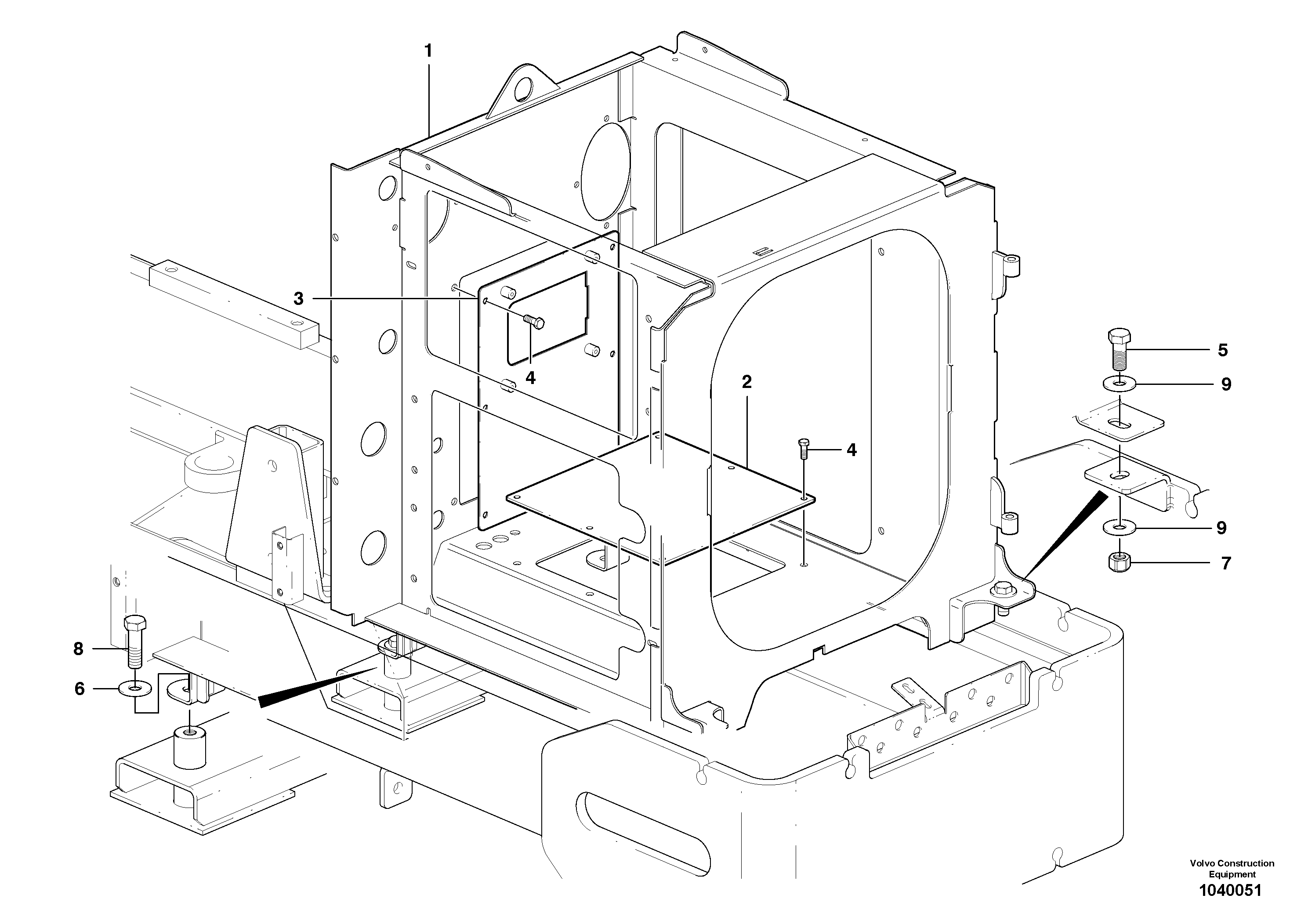 Схема запчастей Volvo G900 MODELS S/N 39300 - - 253 Radiator Housing - D9
