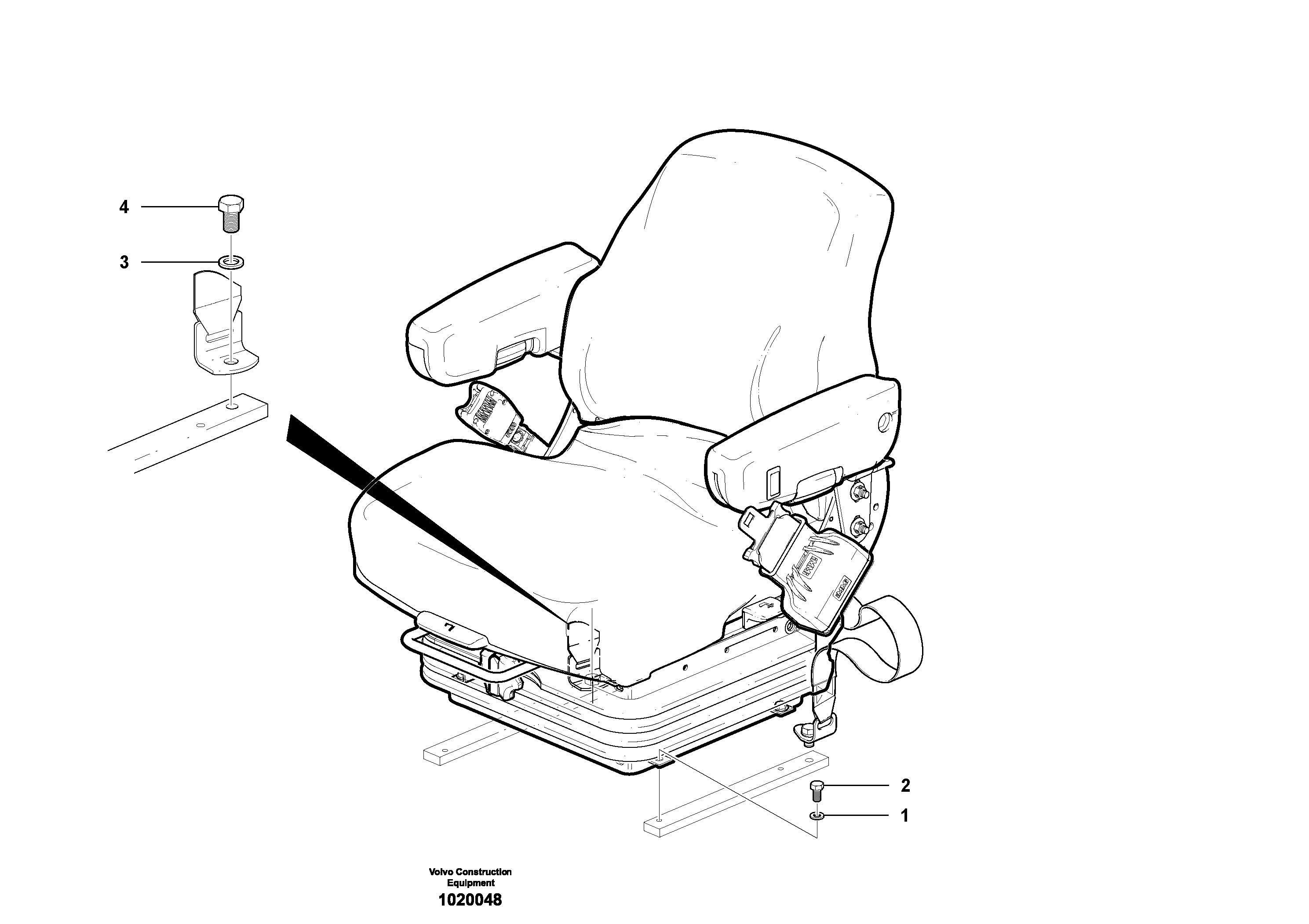 Схема запчастей Volvo G900 MODELS S/N 39300 - - 272 Suspension seat installation 