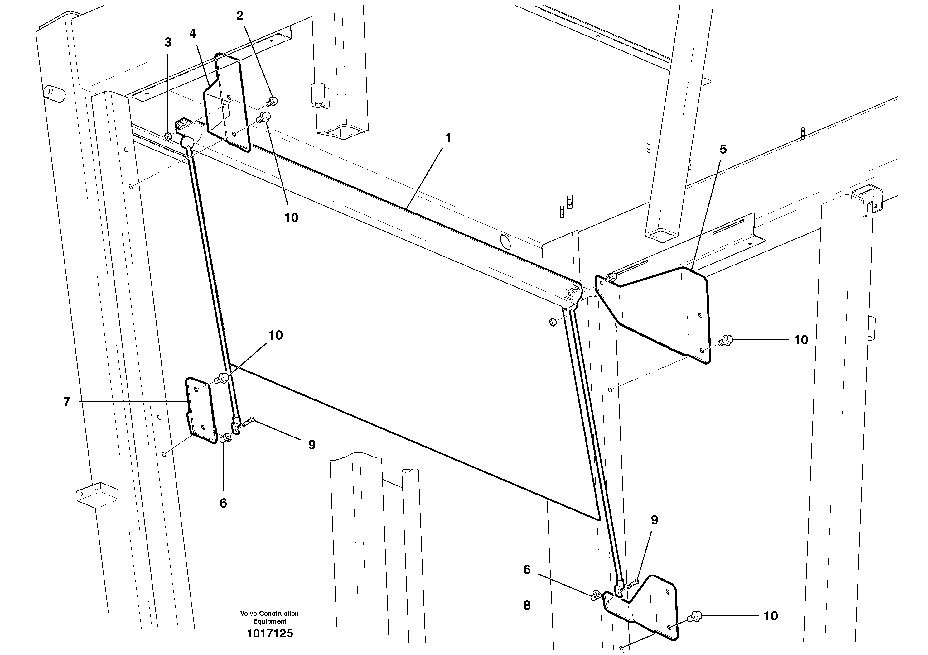 Схема запчастей Volvo G900 MODELS S/N 39300 - - 1764 Cab blind - rear window 