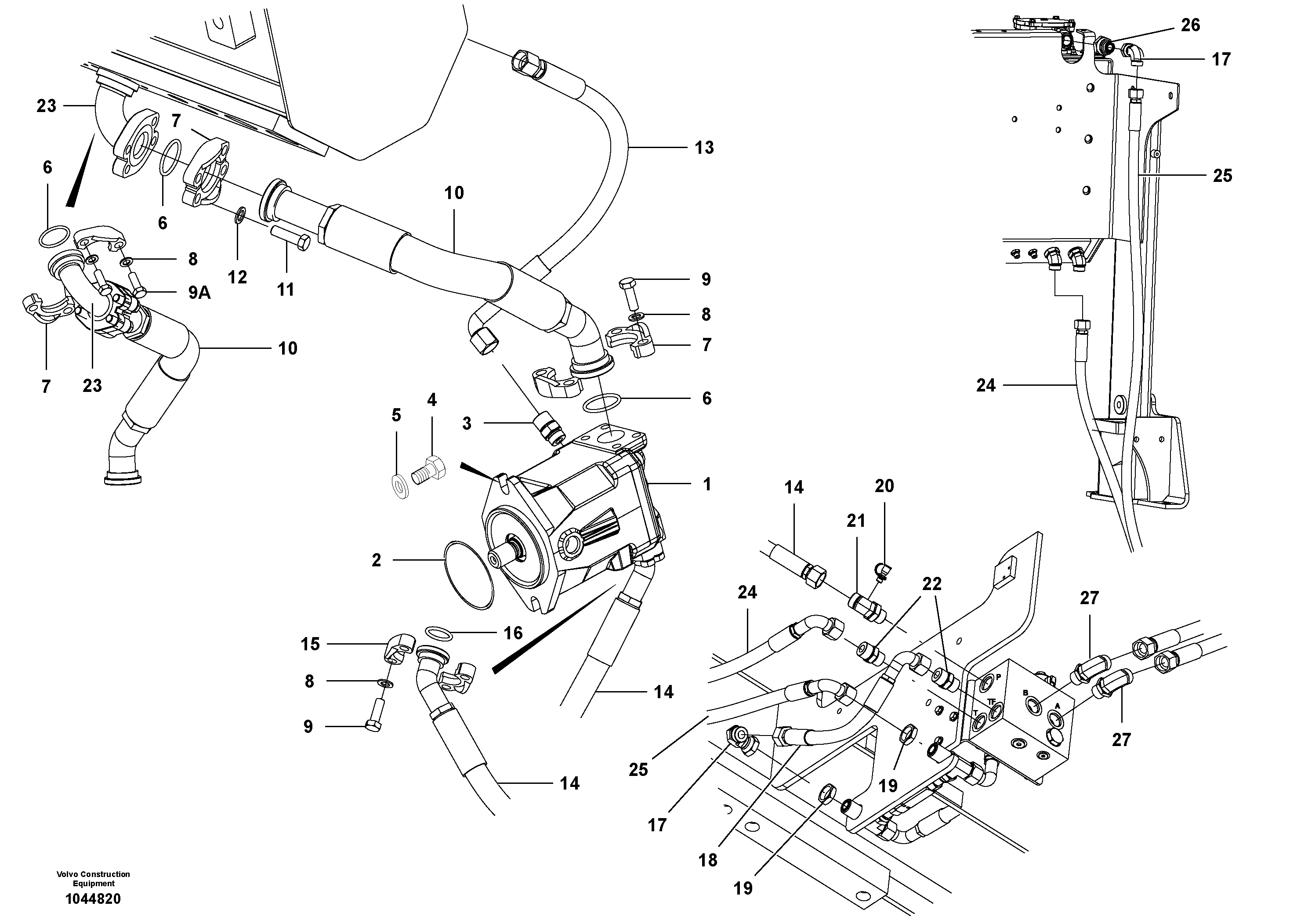 Схема запчастей Volvo G900 MODELS S/N 39300 - - 101214 Fan circuit - front 