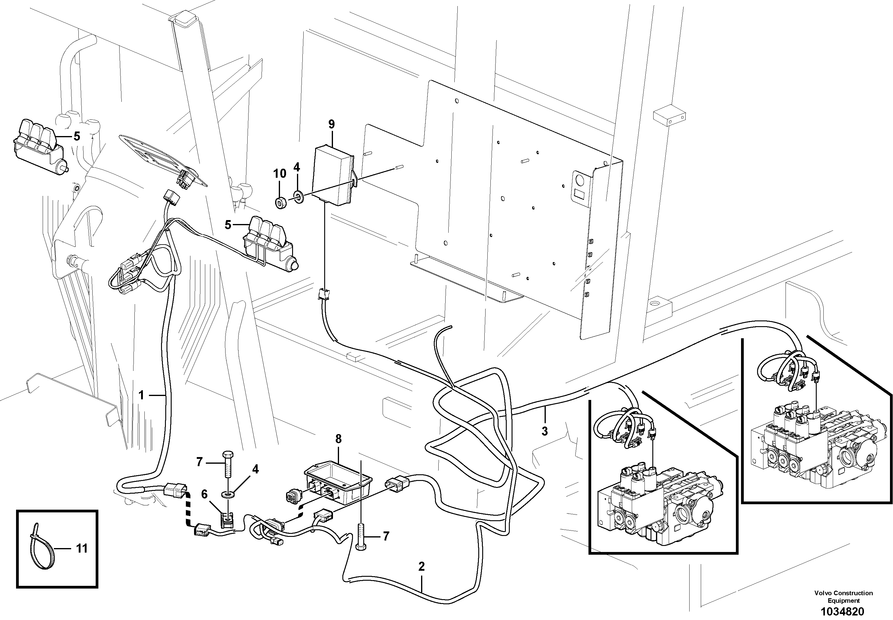 Схема запчастей Volvo G900 MODELS S/N 39300 - - 42922 Auxiliary Valve Electrical - Rear 