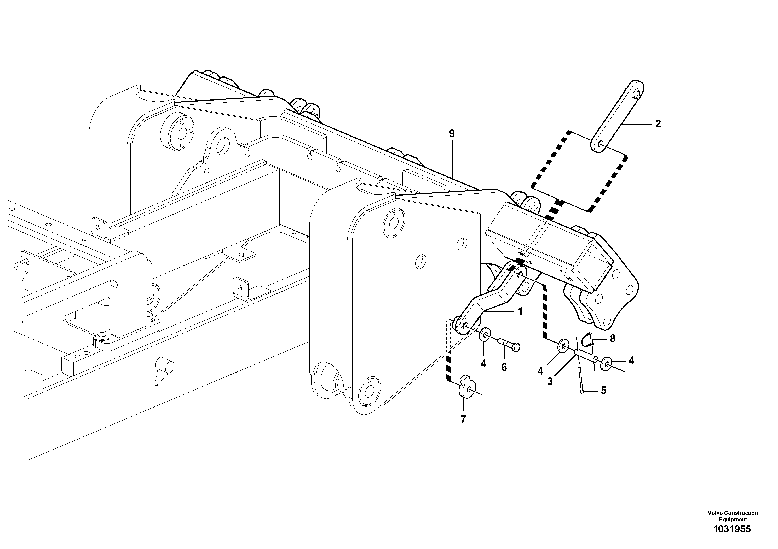 Схема запчастей Volvo G900 MODELS S/N 39300 - - 2891 Ripper - Lock Arm - Tuv