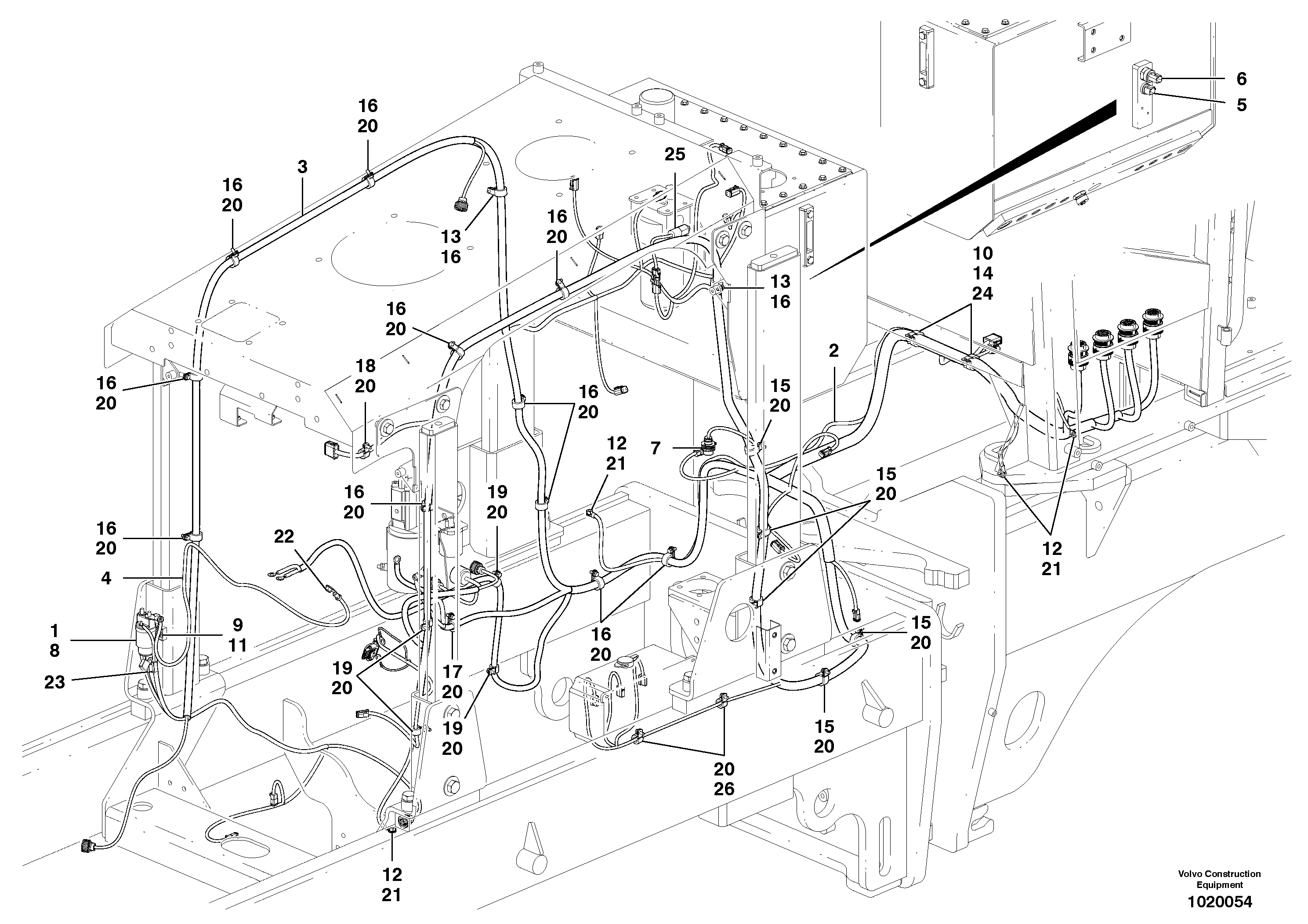 Схема запчастей Volvo G900 MODELS S/N 39300 - - 35883 Cable Harness - Rear - D9 