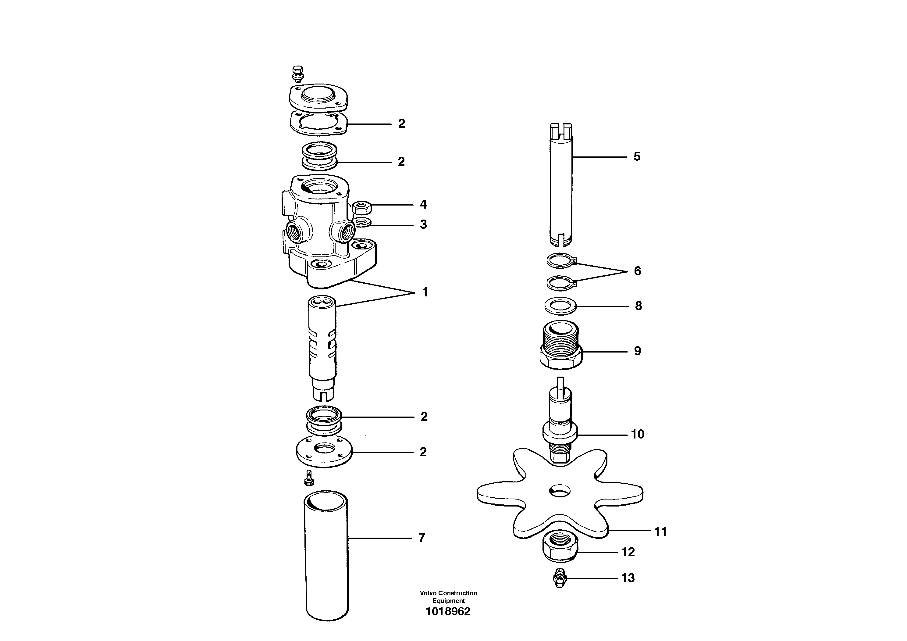 Схема запчастей Volvo G900 MODELS S/N 39300 - - 64217 Circle turn valve 