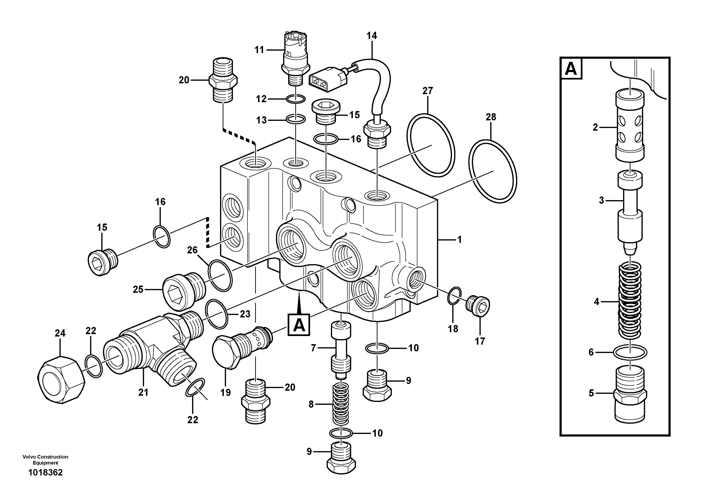 Схема запчастей Volvo G900 MODELS S/N 39300 - - 65723 Valve housing