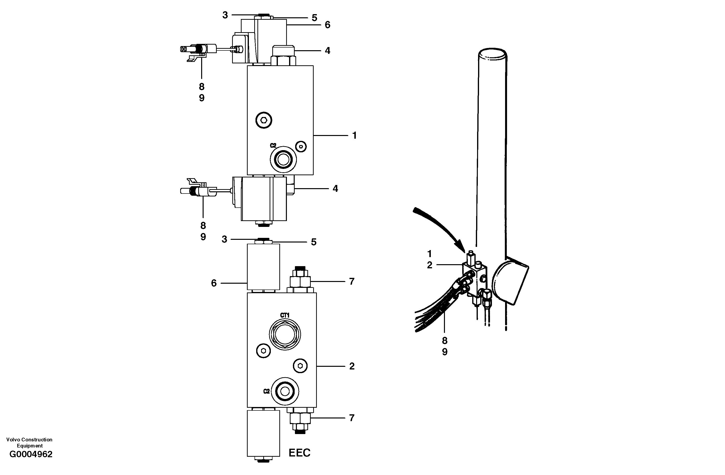 Схема запчастей Volvo G700 MODELS S/N 33000 - - 6822 Float valves - blade lift 