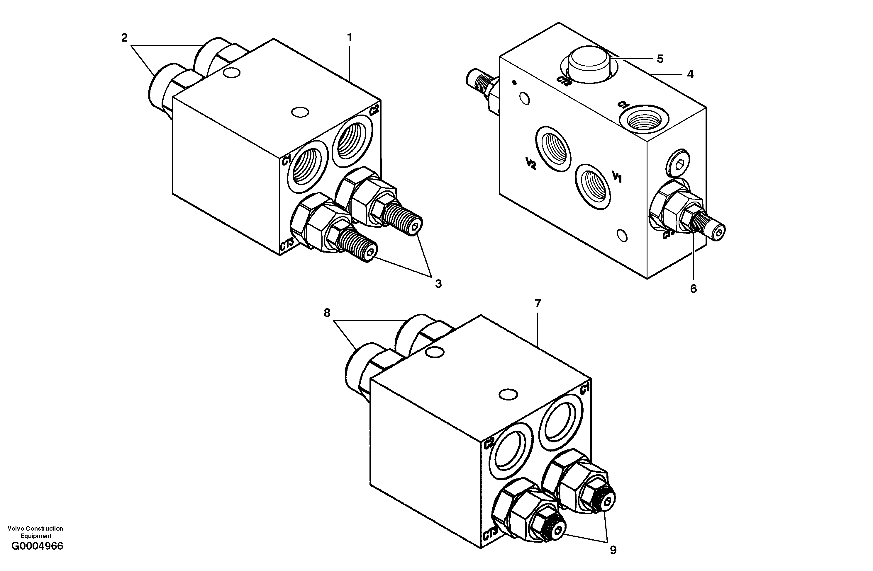 Схема запчастей Volvo G700 MODELS S/N 33000 - - 7745 Counterbalance valve 