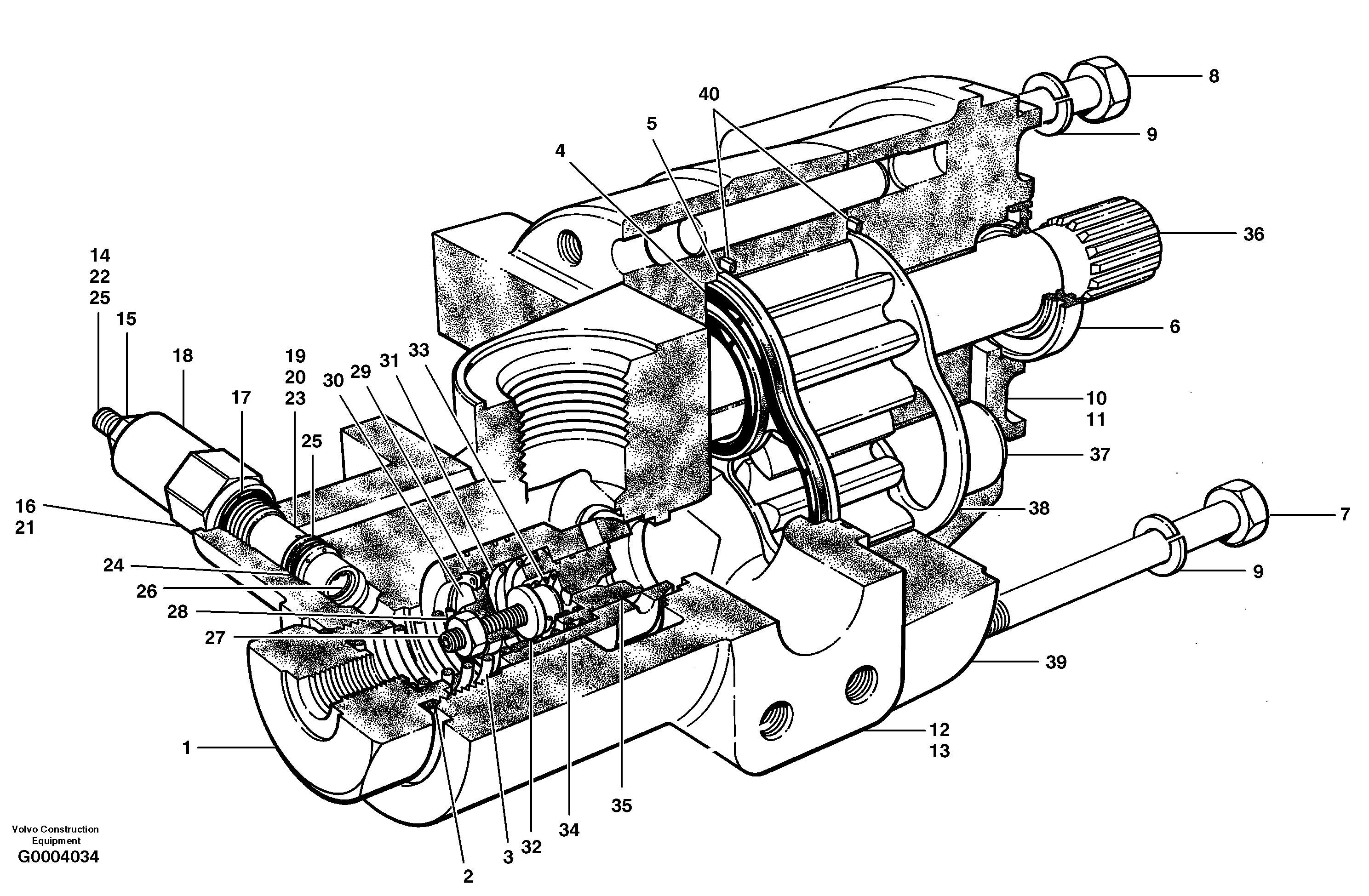 Схема запчастей Volvo G700 MODELS S/N 33000 - - 23567 Гидронасос (основной насос) 