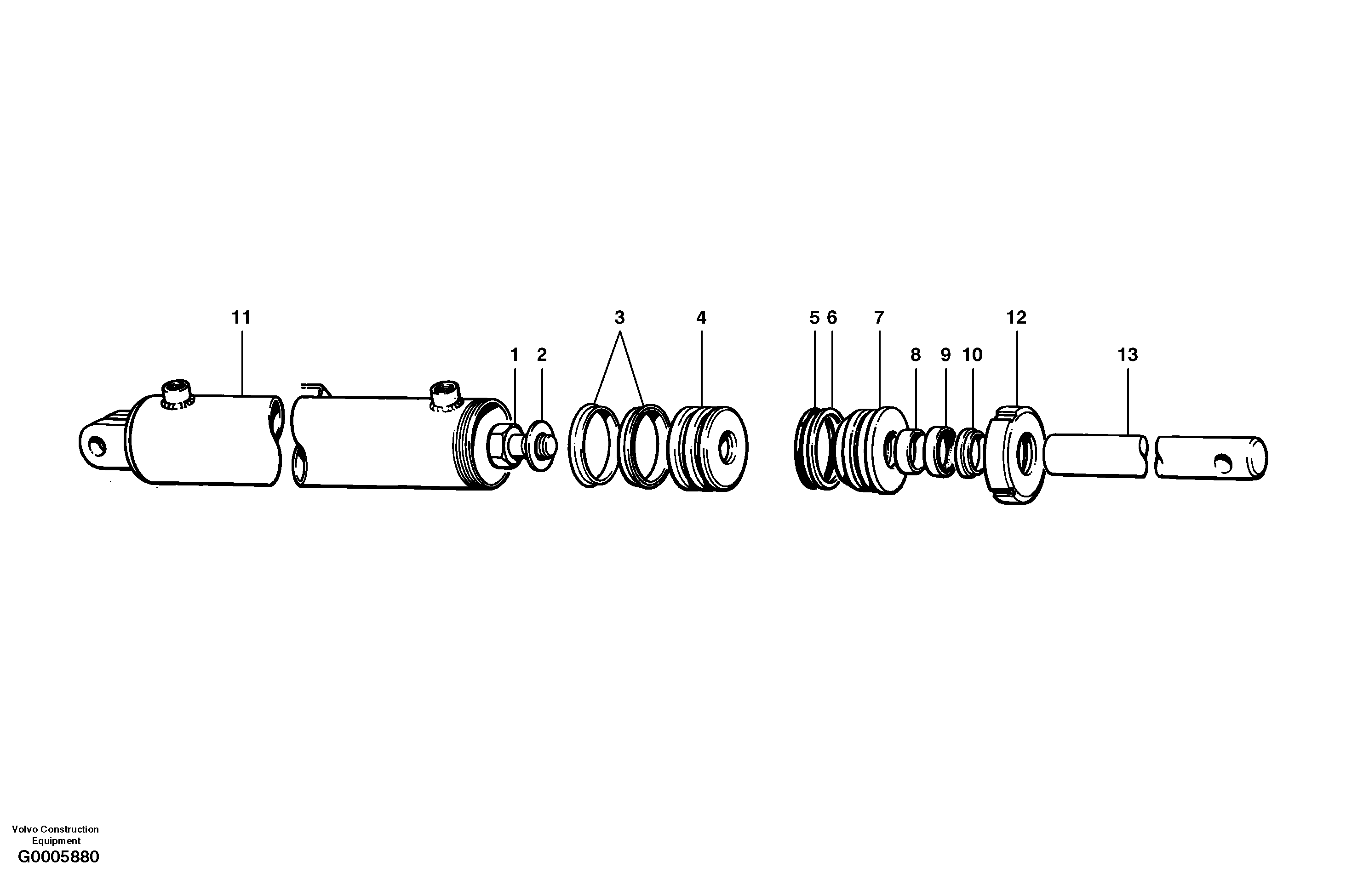 Схема запчастей Volvo G700 MODELS S/N 33000 - - 7753 Scarifier cylinder 