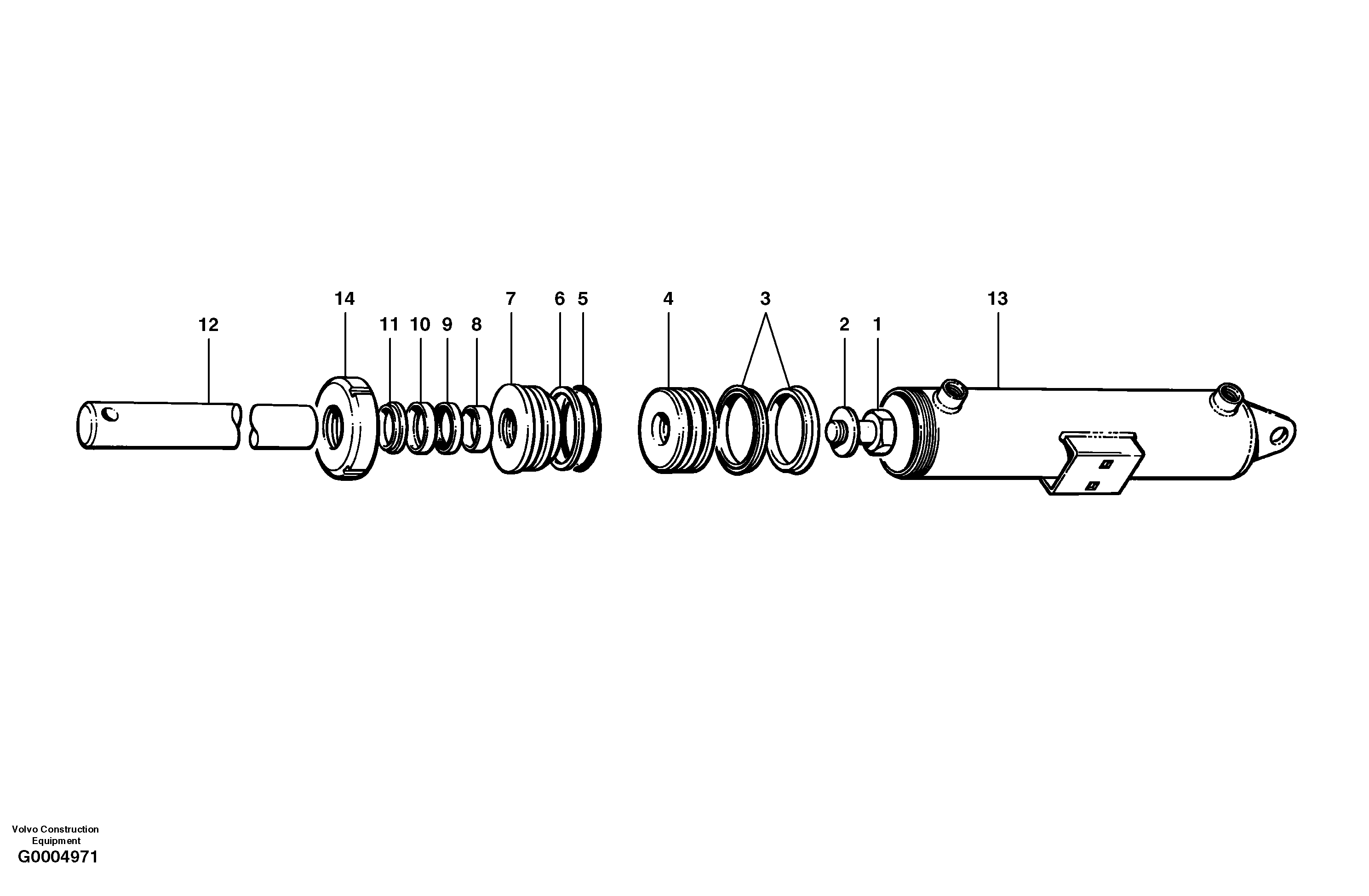 Схема запчастей Volvo G700 MODELS S/N 33000 - - 7755 Plow and dozer cylinder 