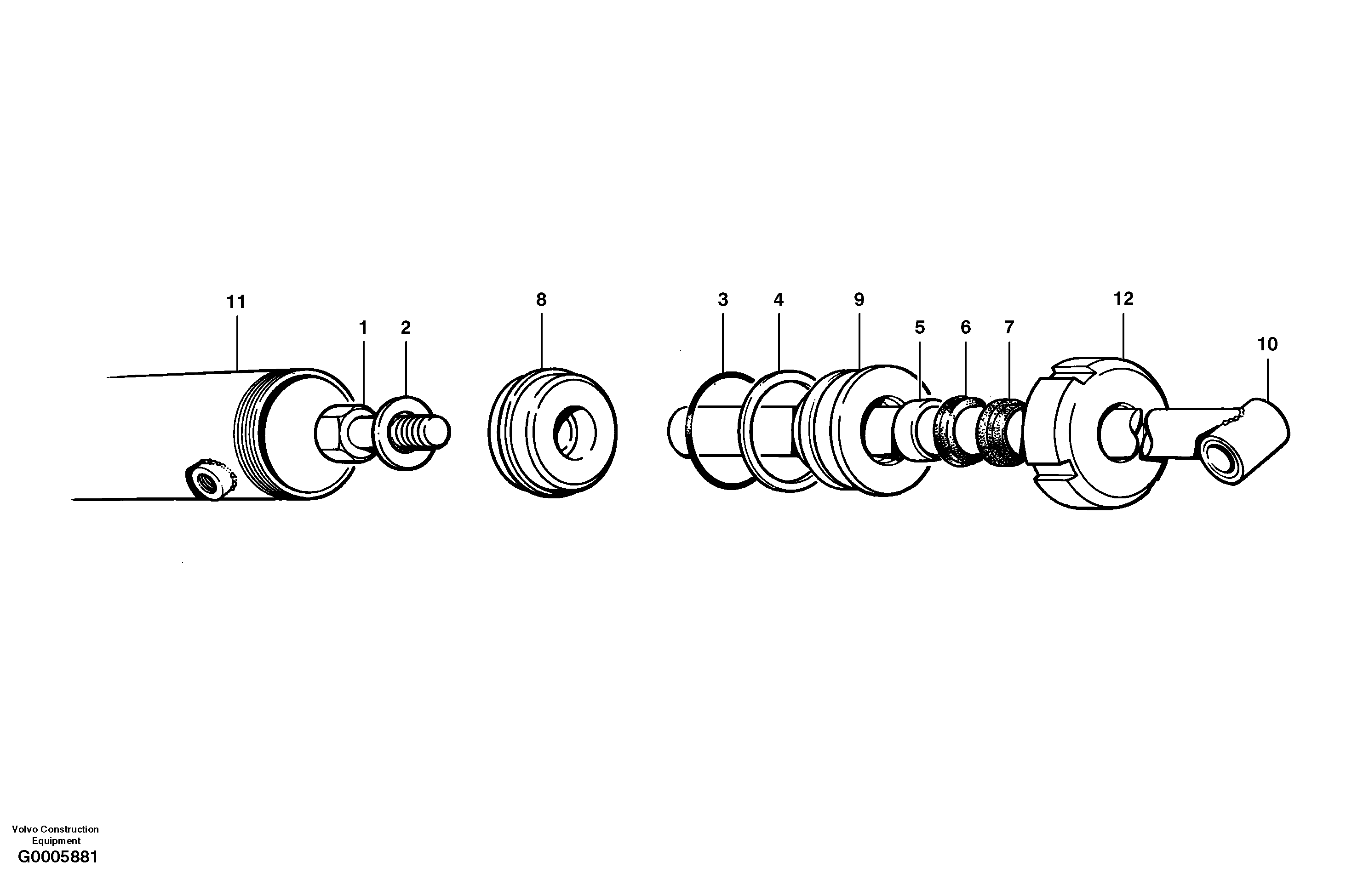 Схема запчастей Volvo G700 MODELS S/N 33000 - - 7761 Windrow eliminator cylinder 