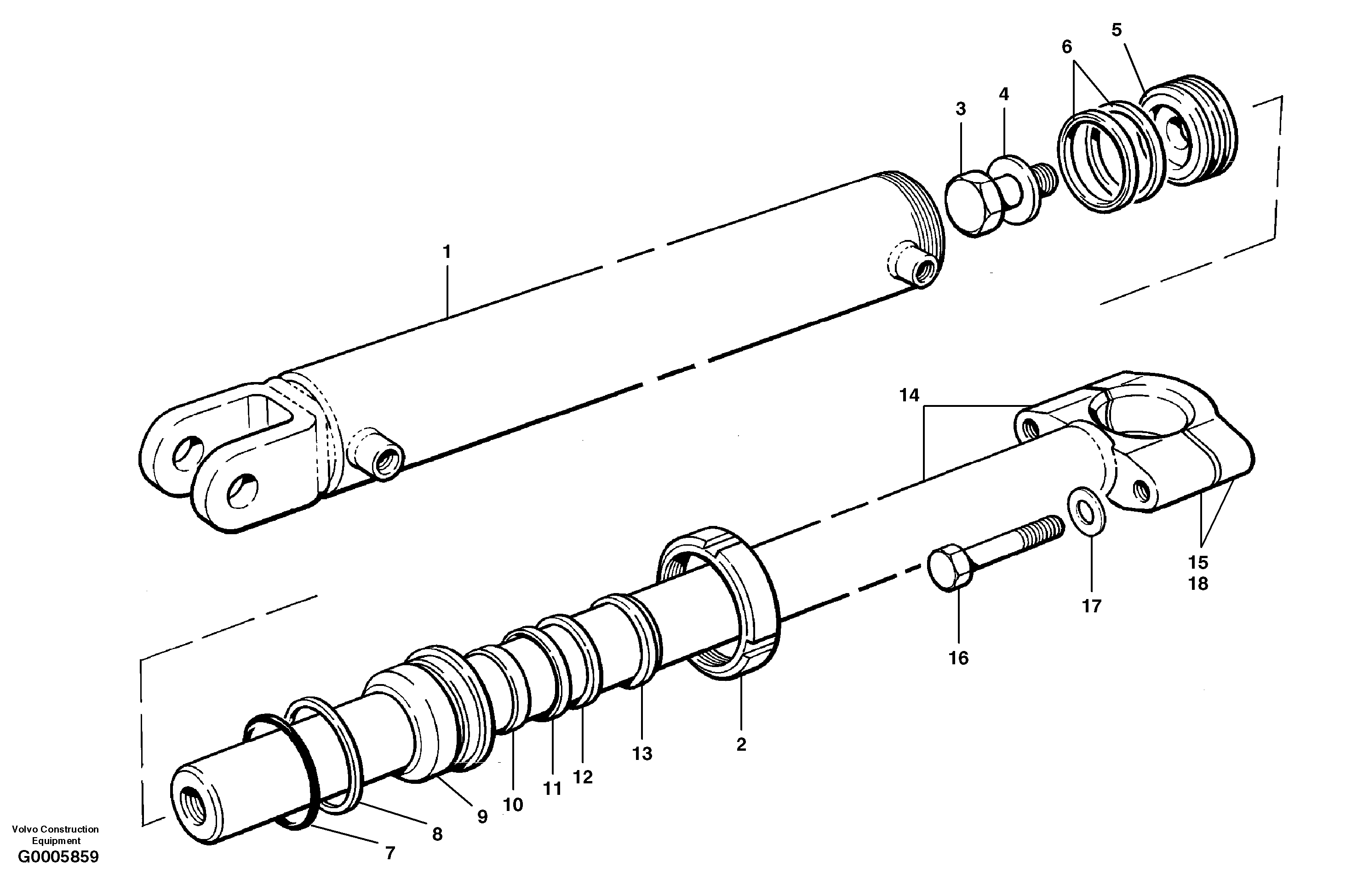 Схема запчастей Volvo G700 MODELS S/N 33000 - - 8184 Wing lift cylinder - hydraulic wing 