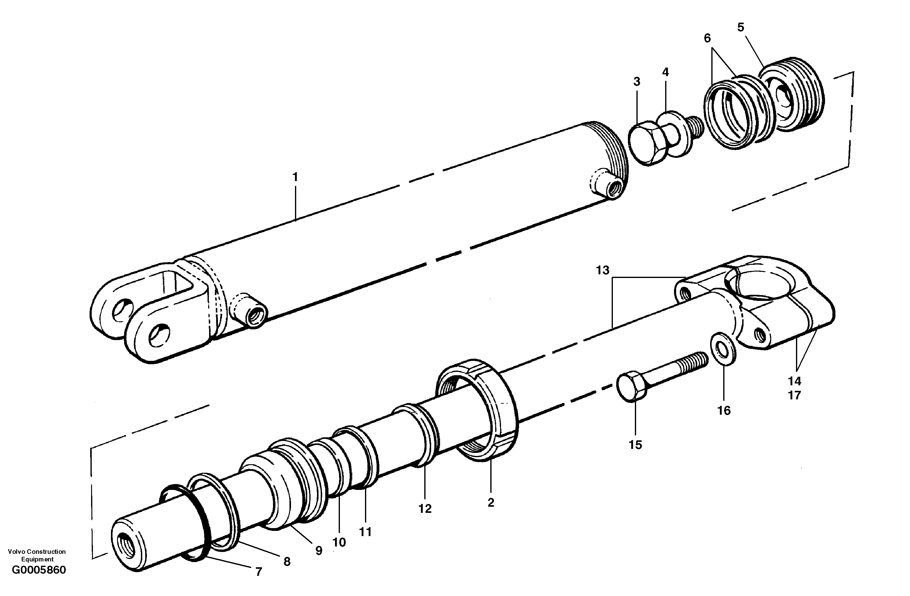 Схема запчастей Volvo G700 MODELS S/N 33000 - - 8185 Wing lift cylinder - hydraulic wing 