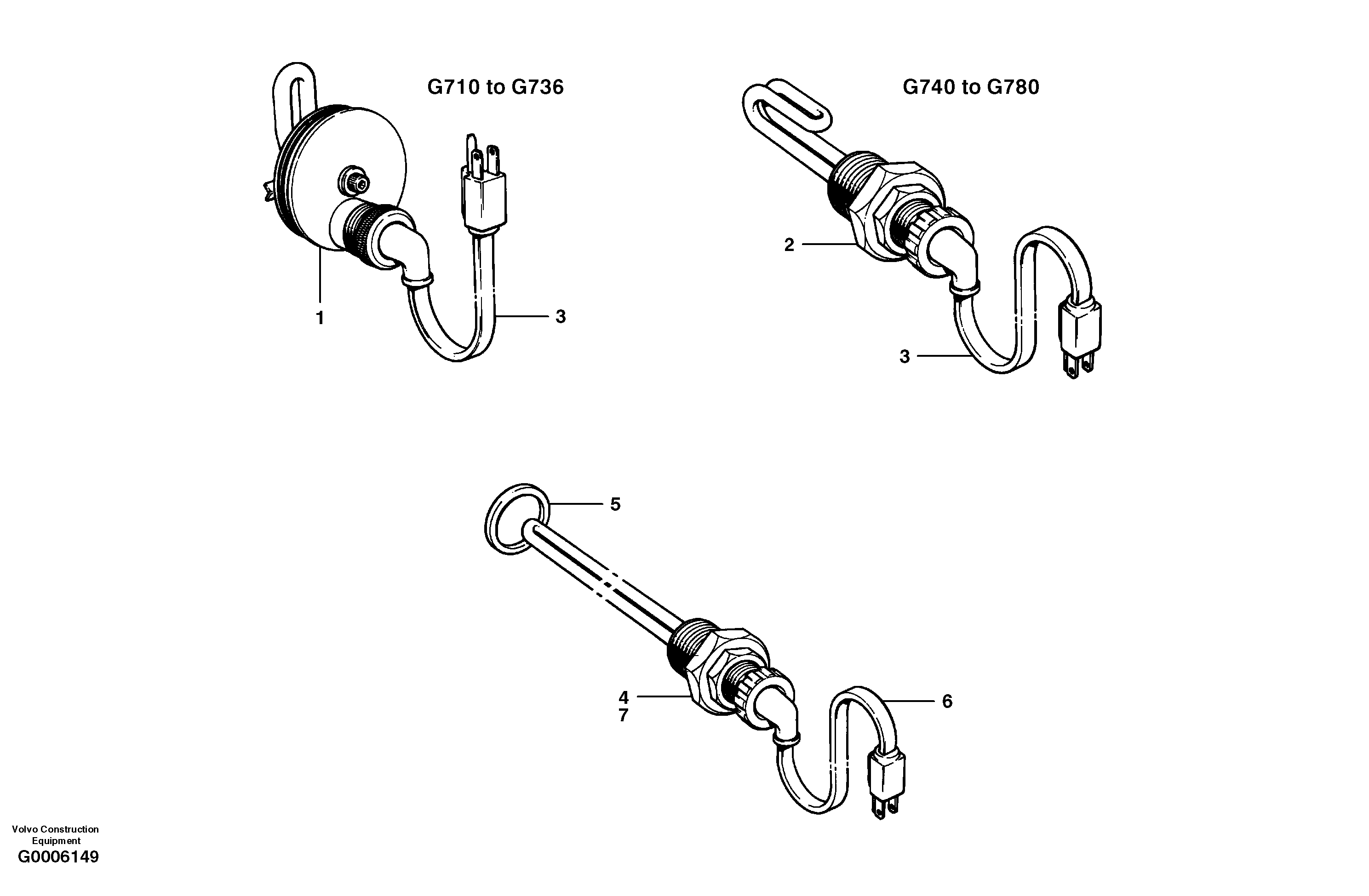 Схема запчастей Volvo G700 MODELS S/N 33000 - - 37619 Engine heater 