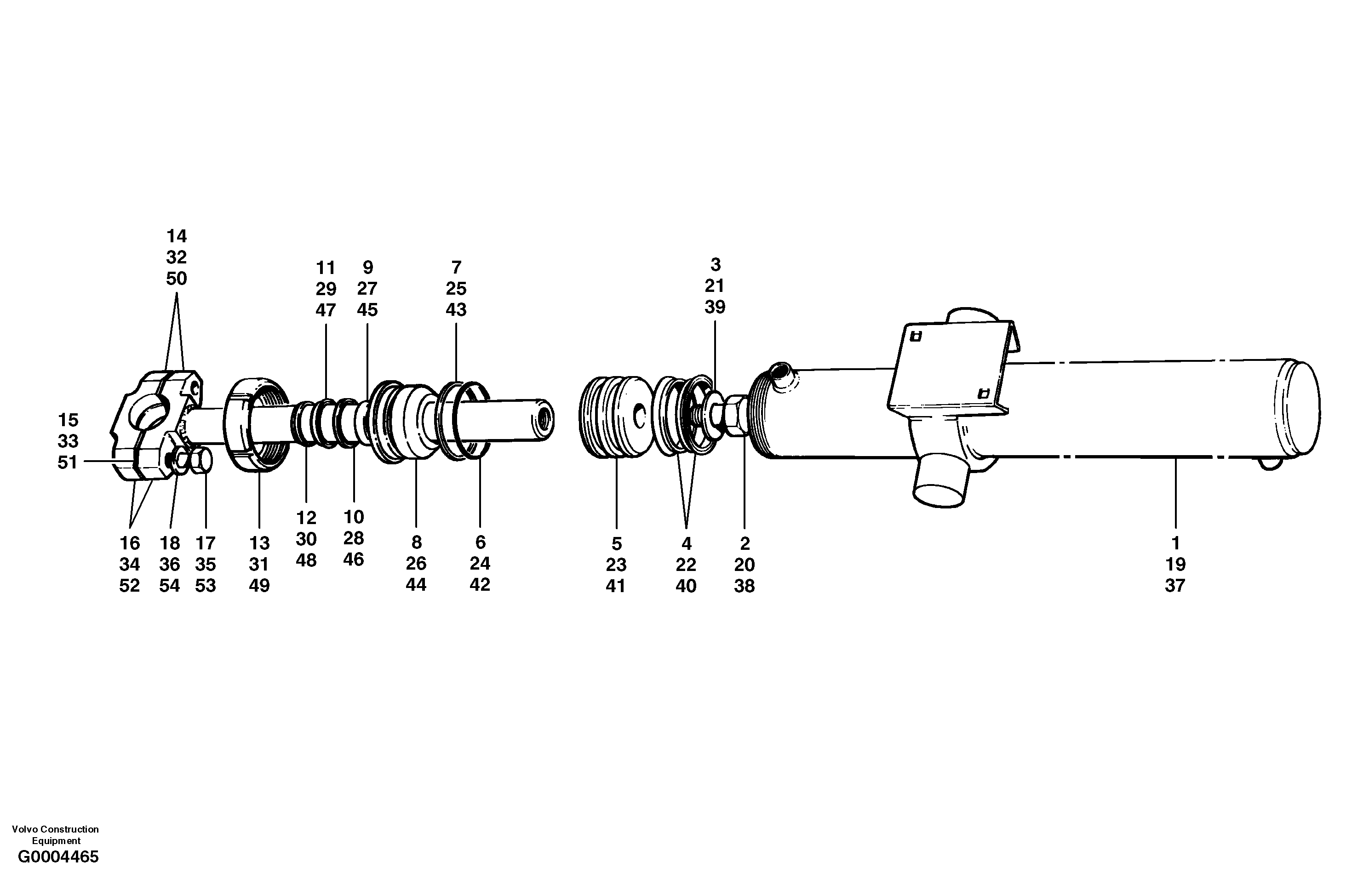 Схема запчастей Volvo G700 MODELS S/N 33000 - - 30970 Blade lift cylinders 