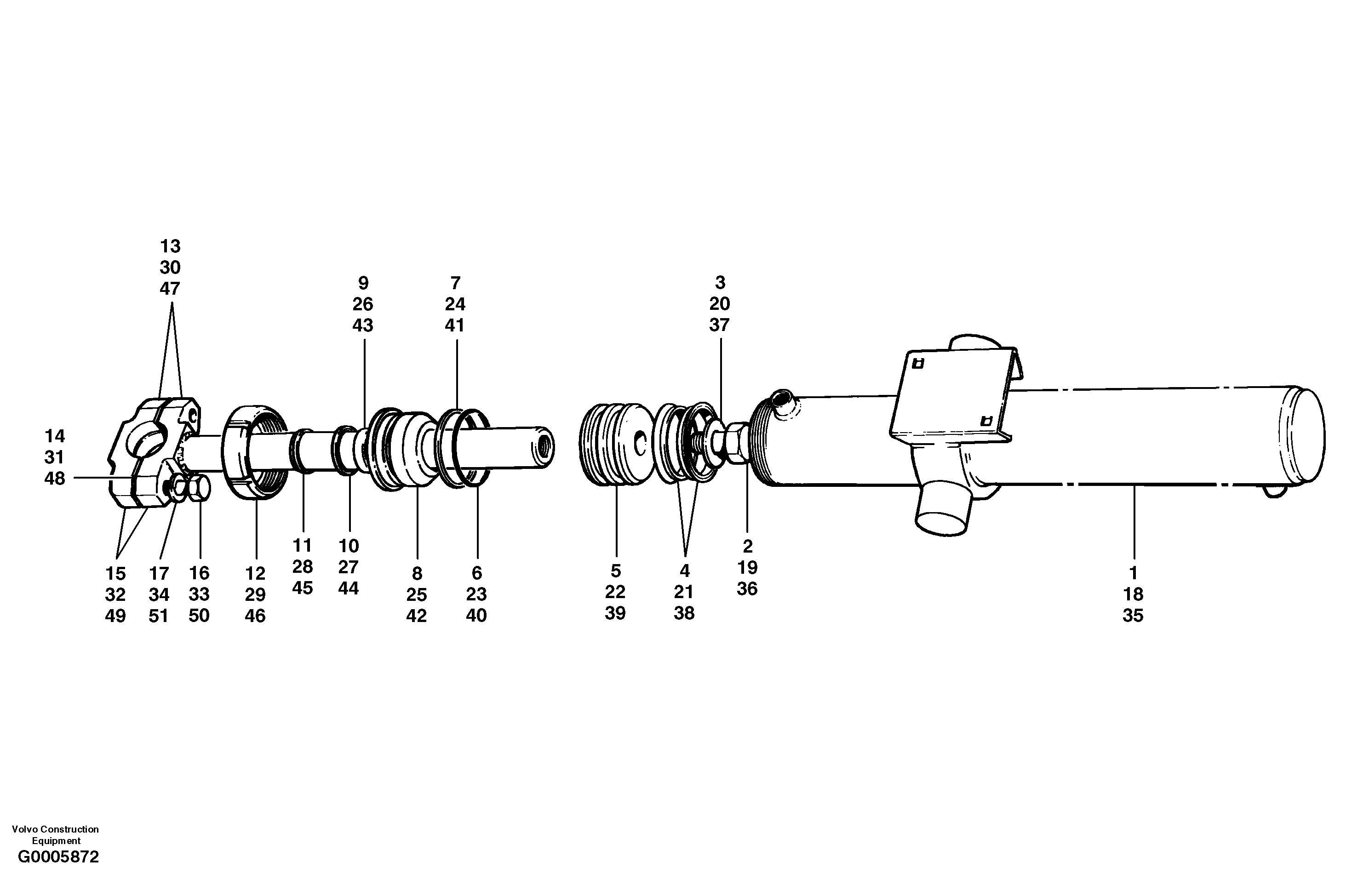 Схема запчастей Volvo G700 MODELS S/N 33000 - - 30971 Blade lift cylinders 