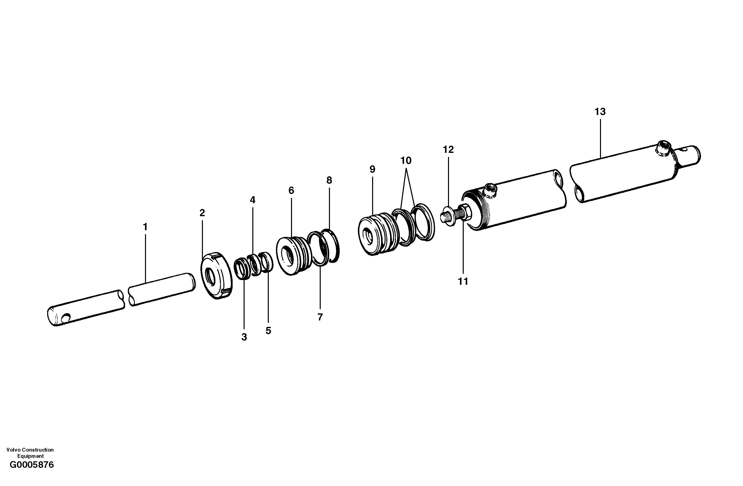 Схема запчастей Volvo G700 MODELS S/N 33000 - - 27548 Slide shift cylinder 