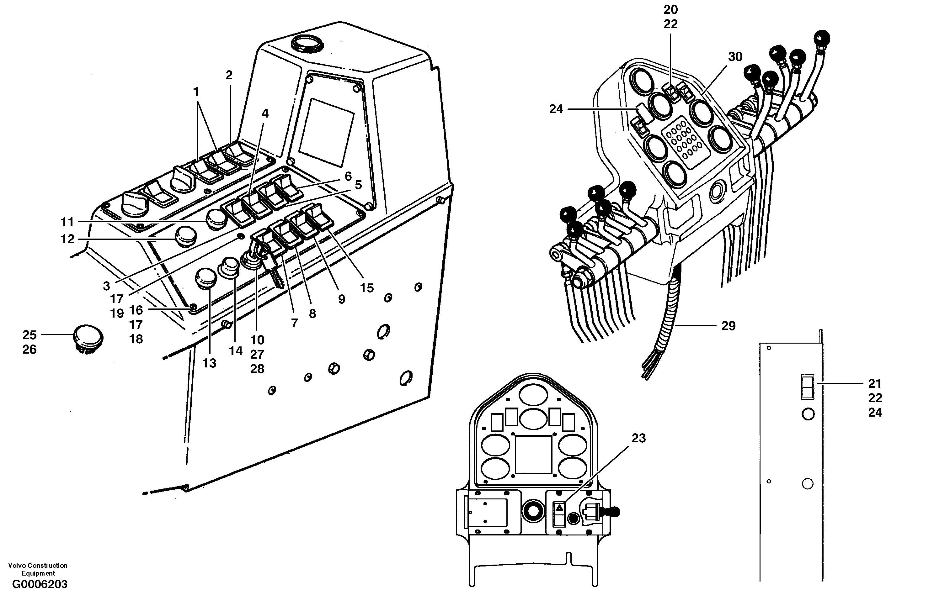 Схема запчастей Volvo G700 MODELS S/N 33000 - - 103962 Switches 