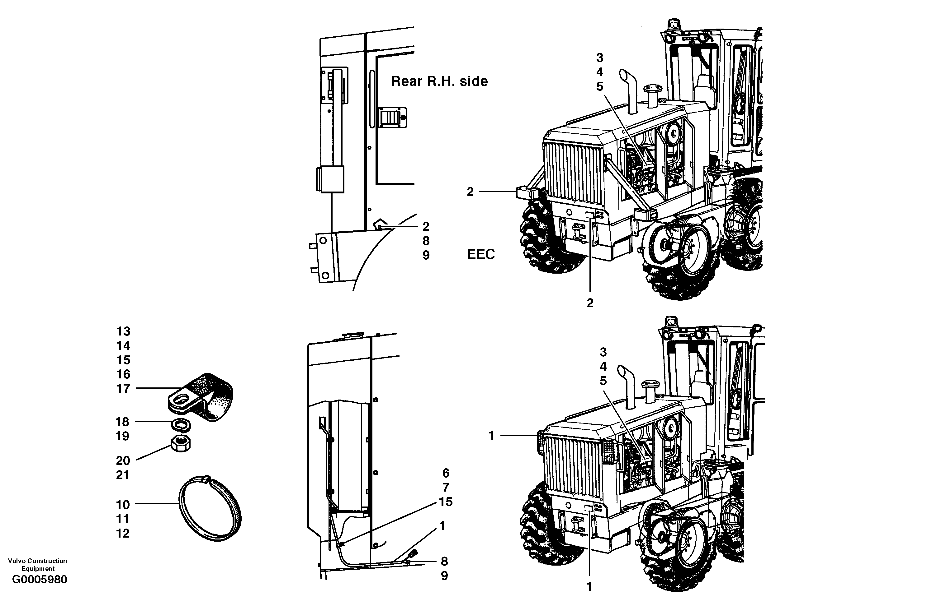 Схема запчастей Volvo G700 MODELS S/N 33000 - - 51598 Wiring harness - rear 