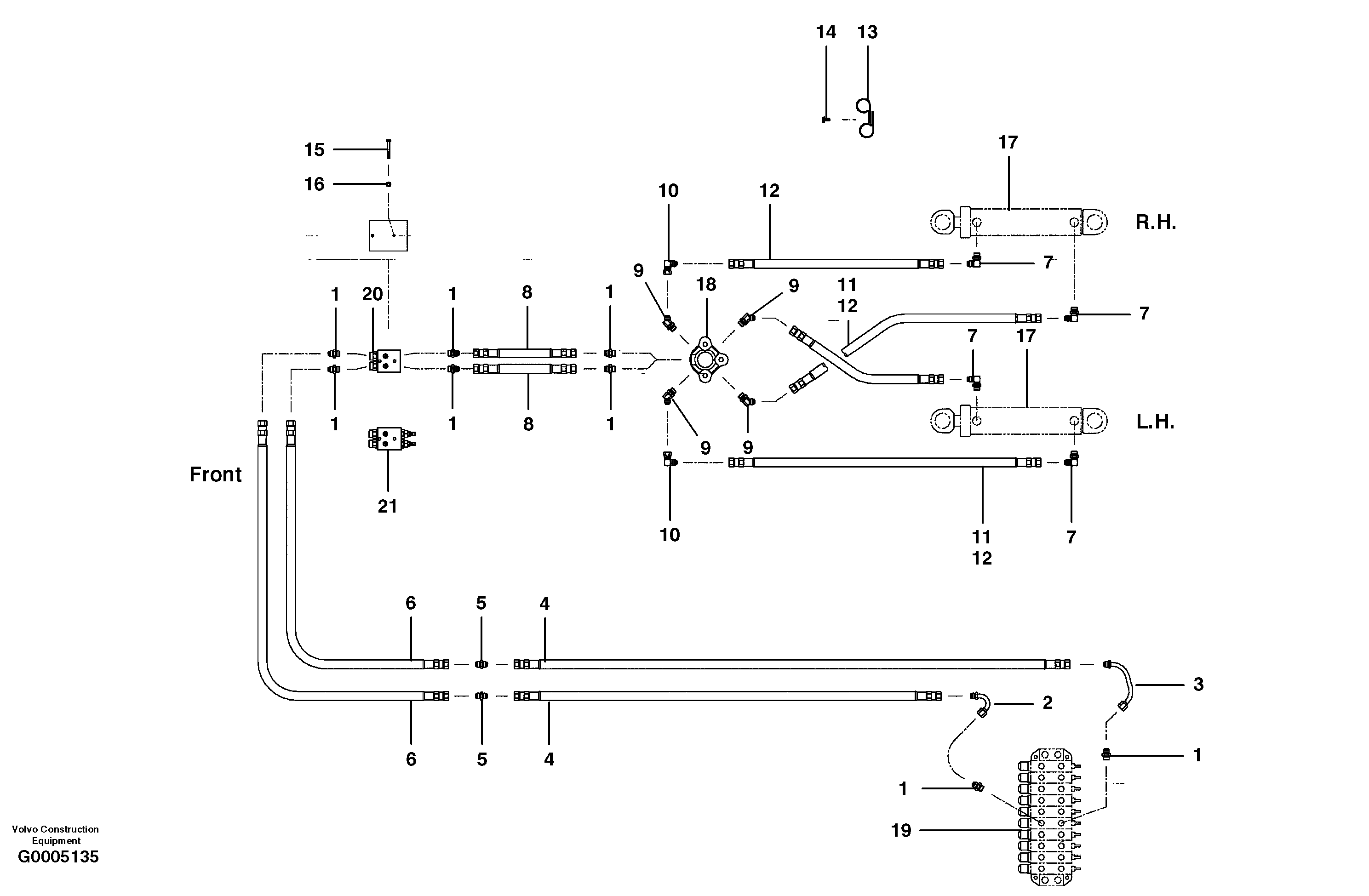 Схема запчастей Volvo G700 MODELS S/N 33000 - - 15919 Circle turn circuit 