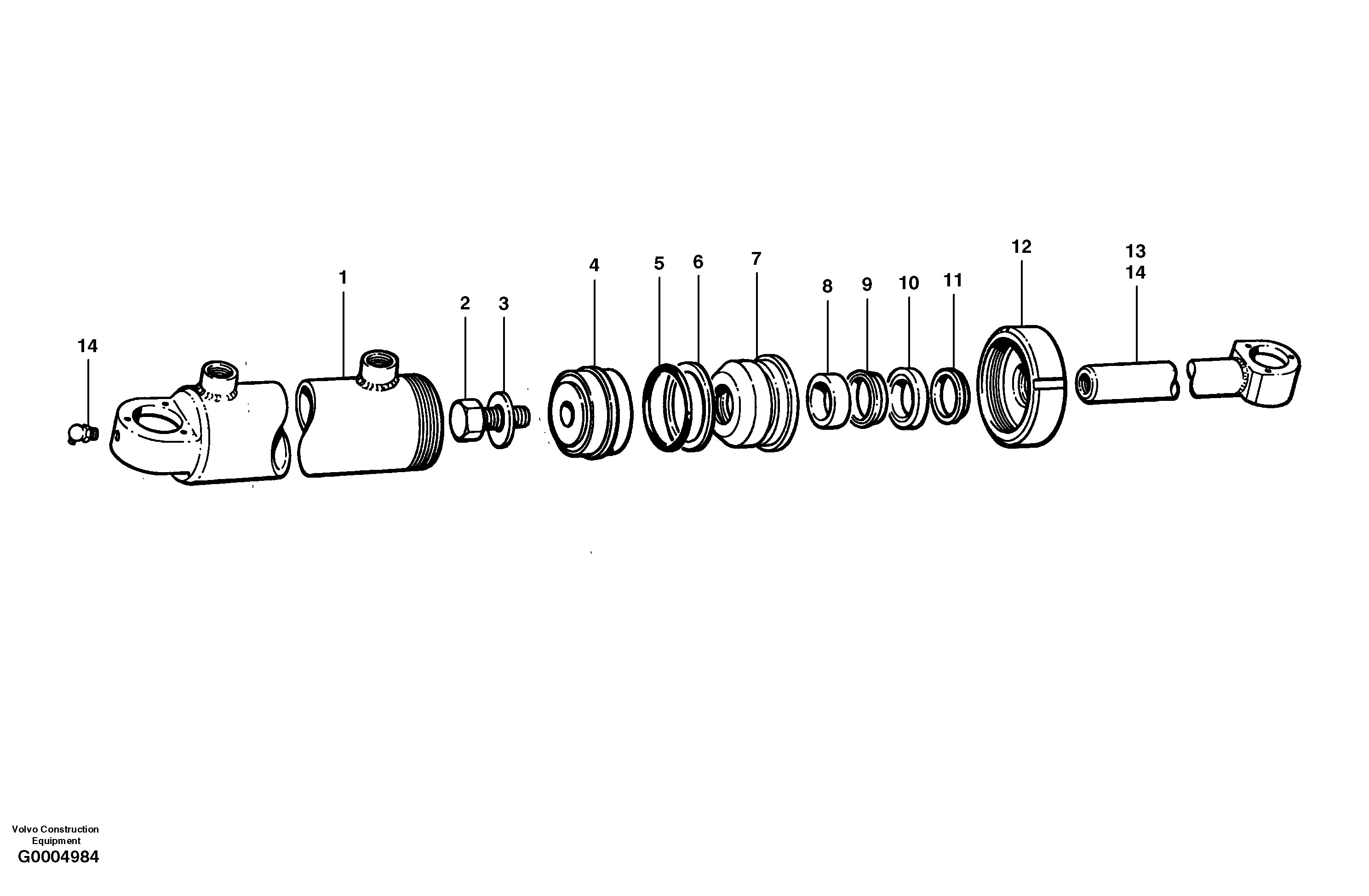 Схема запчастей Volvo G700 MODELS S/N 33000 - - 15922 Circle turn cylinders 