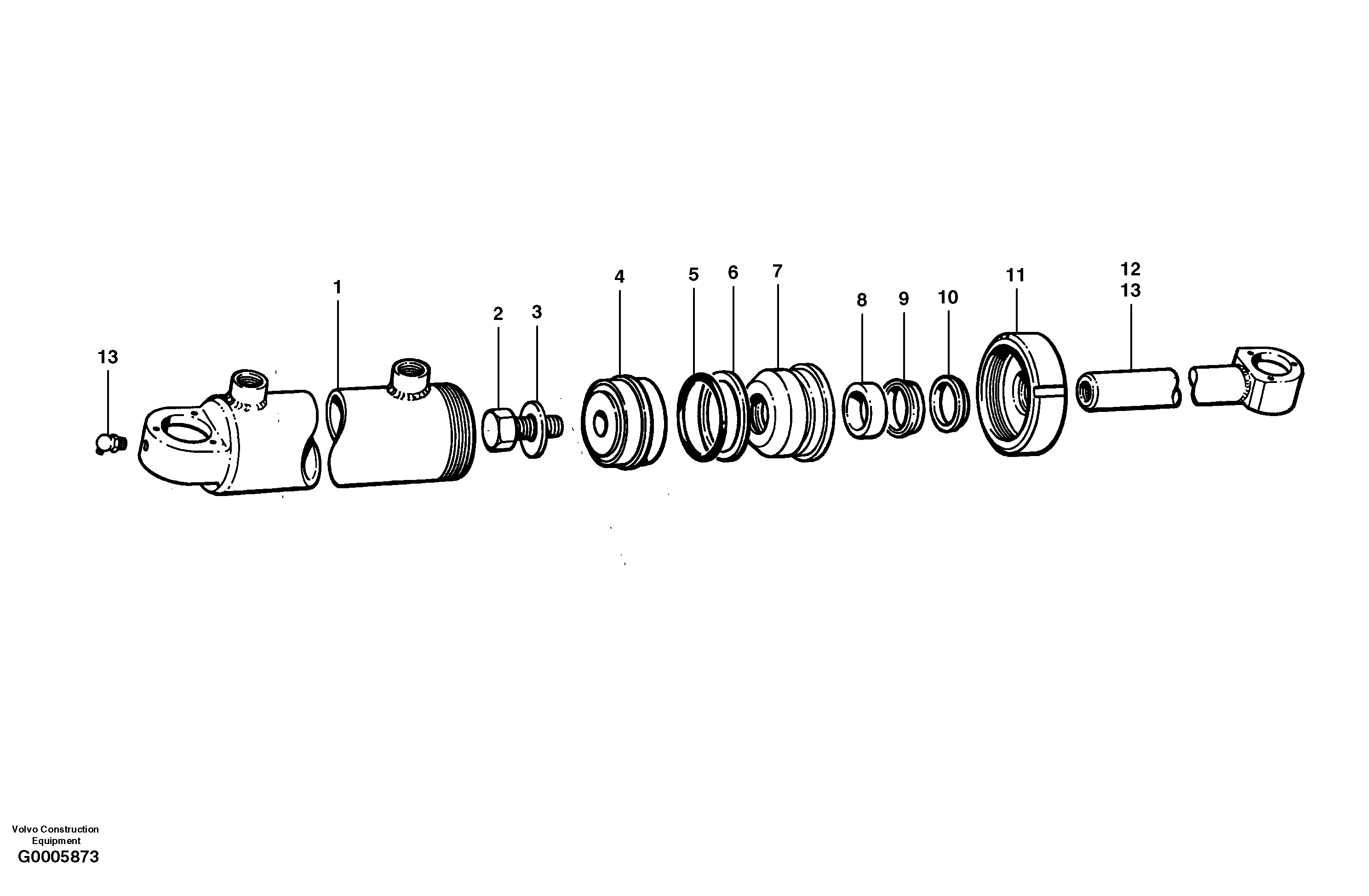 Схема запчастей Volvo G700 MODELS S/N 33000 - - 16020 Circle turn cylinders 