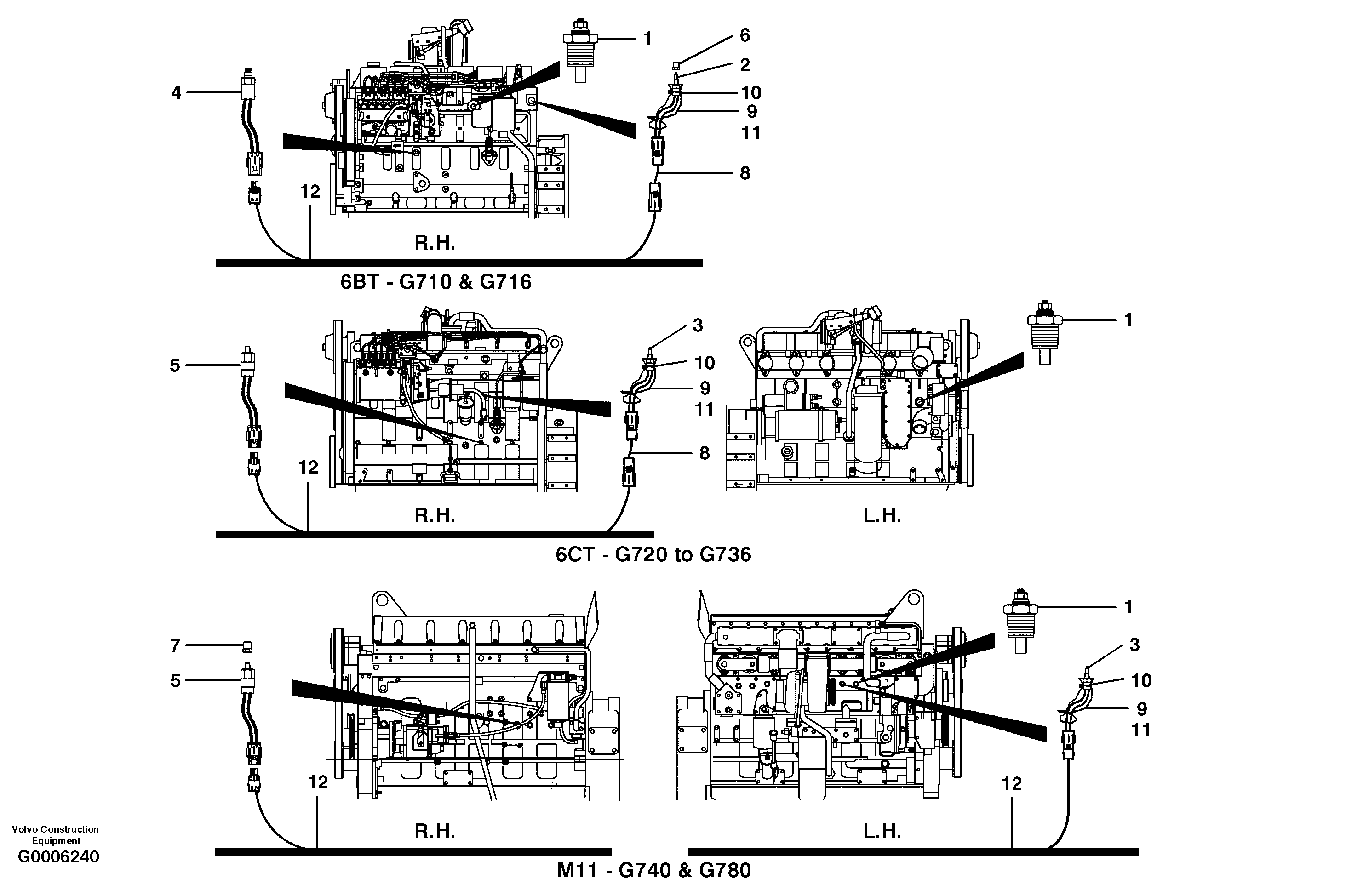 Схема запчастей Volvo G700 MODELS S/N 33000 - - 19399 Sensors 