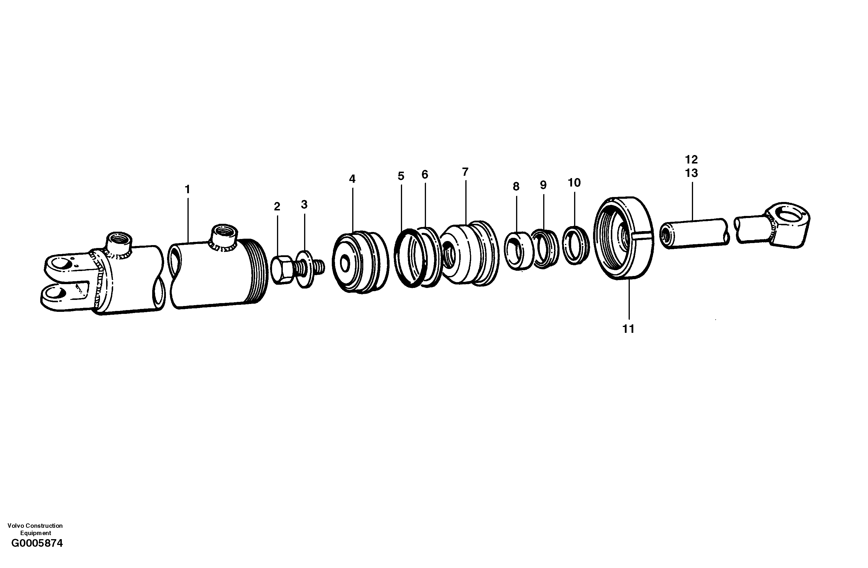 Схема запчастей Volvo G700 MODELS S/N 33000 - - 43803 Circle turn cylinder 