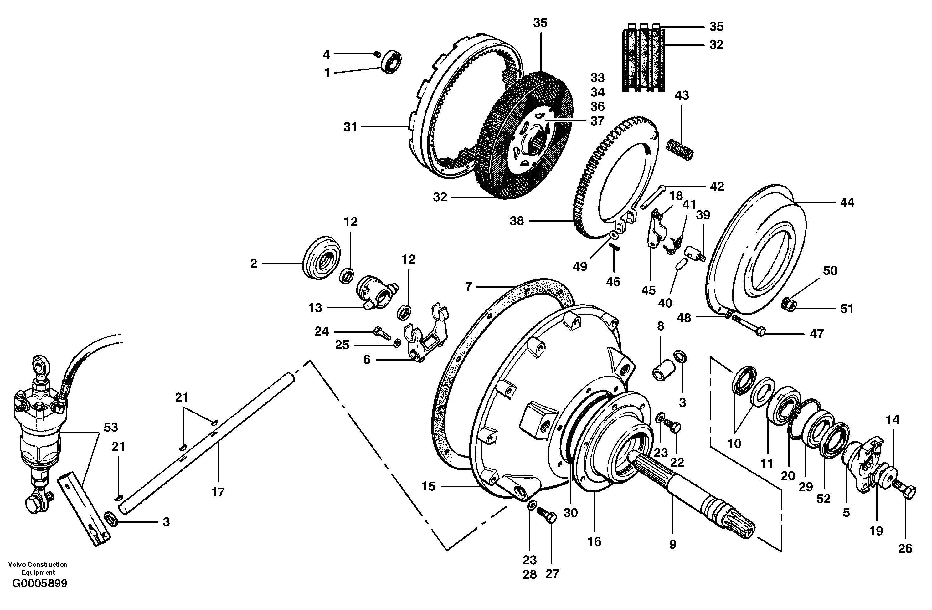 Схема запчастей Volvo G700 MODELS S/N 33000 - - 19403 Clutch 