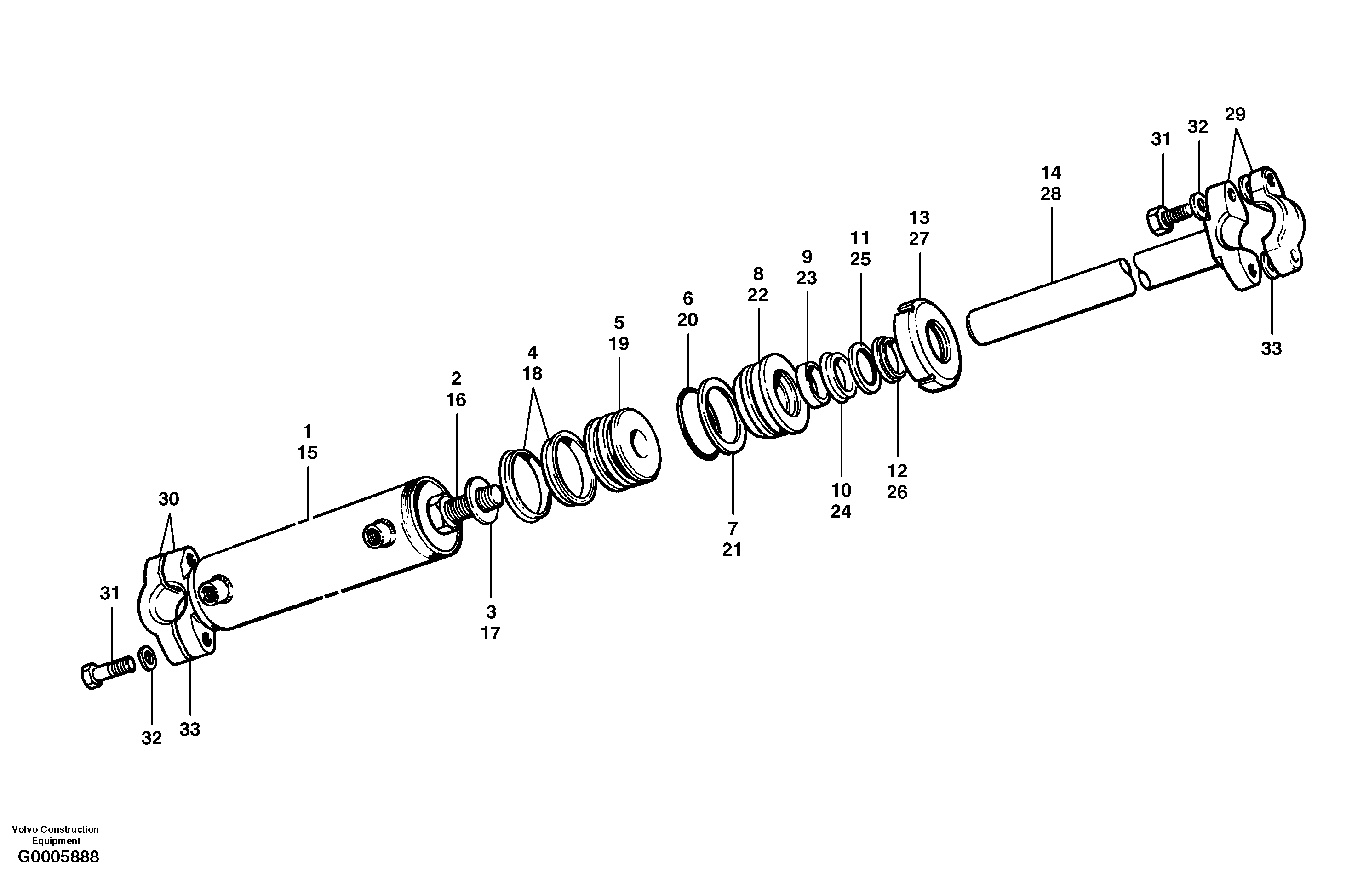 Схема запчастей Volvo G700 MODELS S/N 33000 - - 50840 Circle shift cylinder 