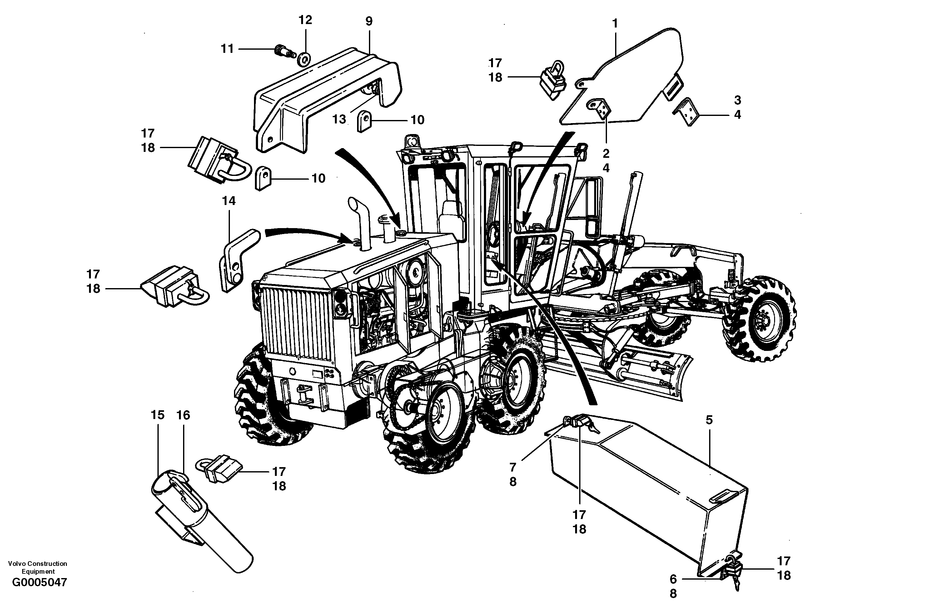 Схема запчастей Volvo G700 MODELS S/N 33000 - - 5525 Anti-vandalism equipment 