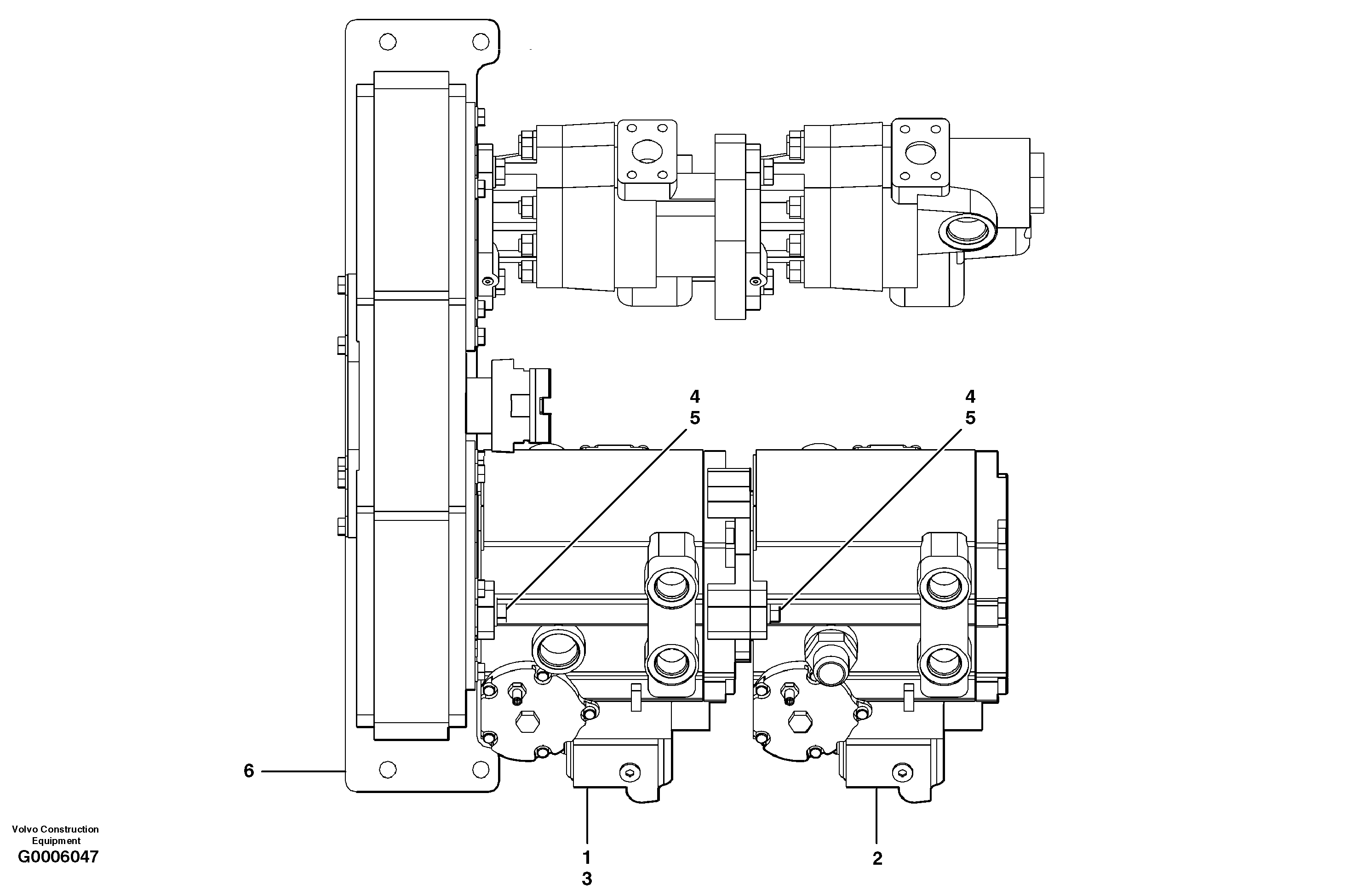 Схема запчастей Volvo G700 MODELS S/N 33000 - - 19414 Hydraulic pumps - AWD 