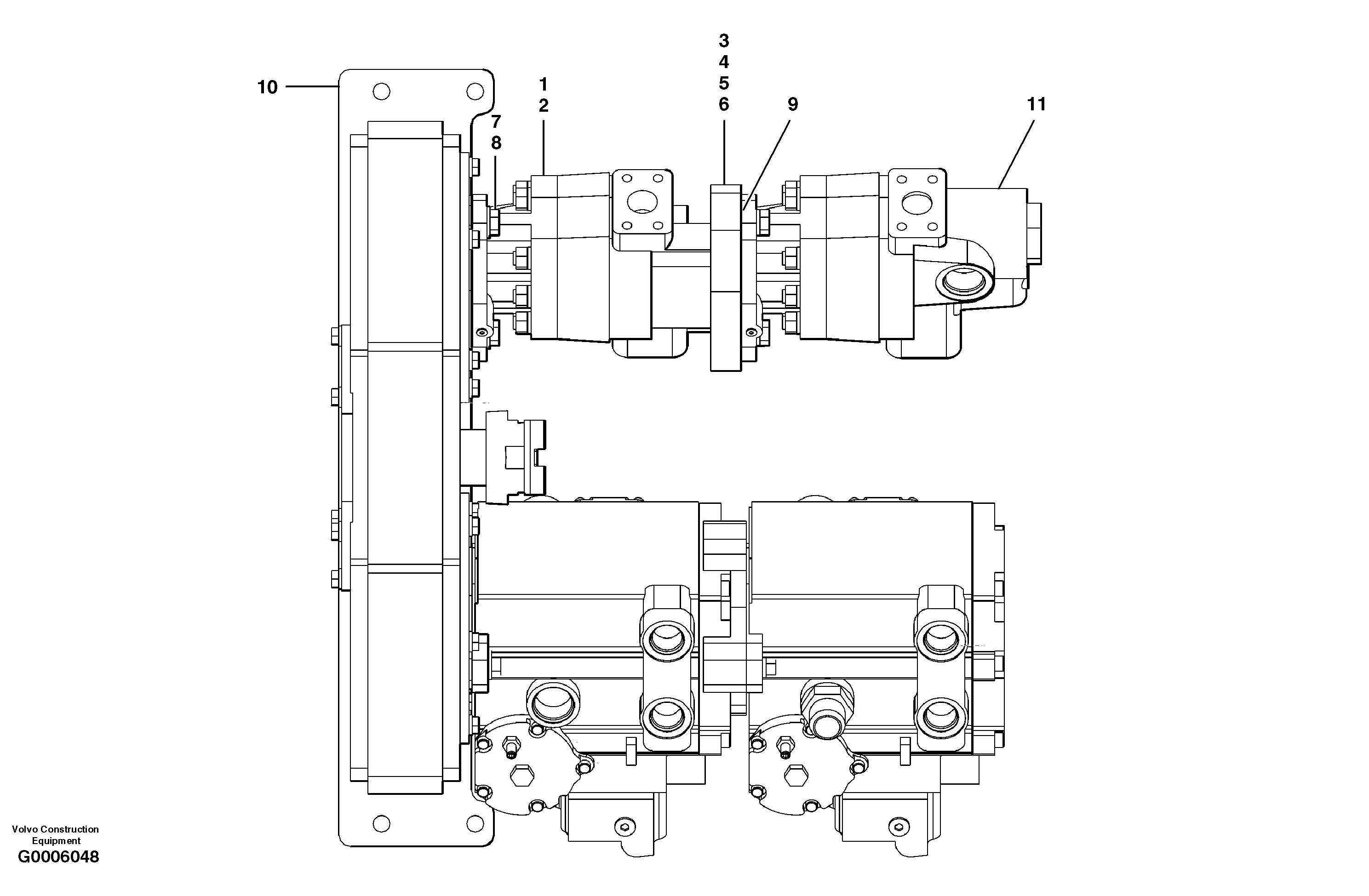 Схема запчастей Volvo G700 MODELS S/N 33000 - - 22943 Charge pump - AWD 