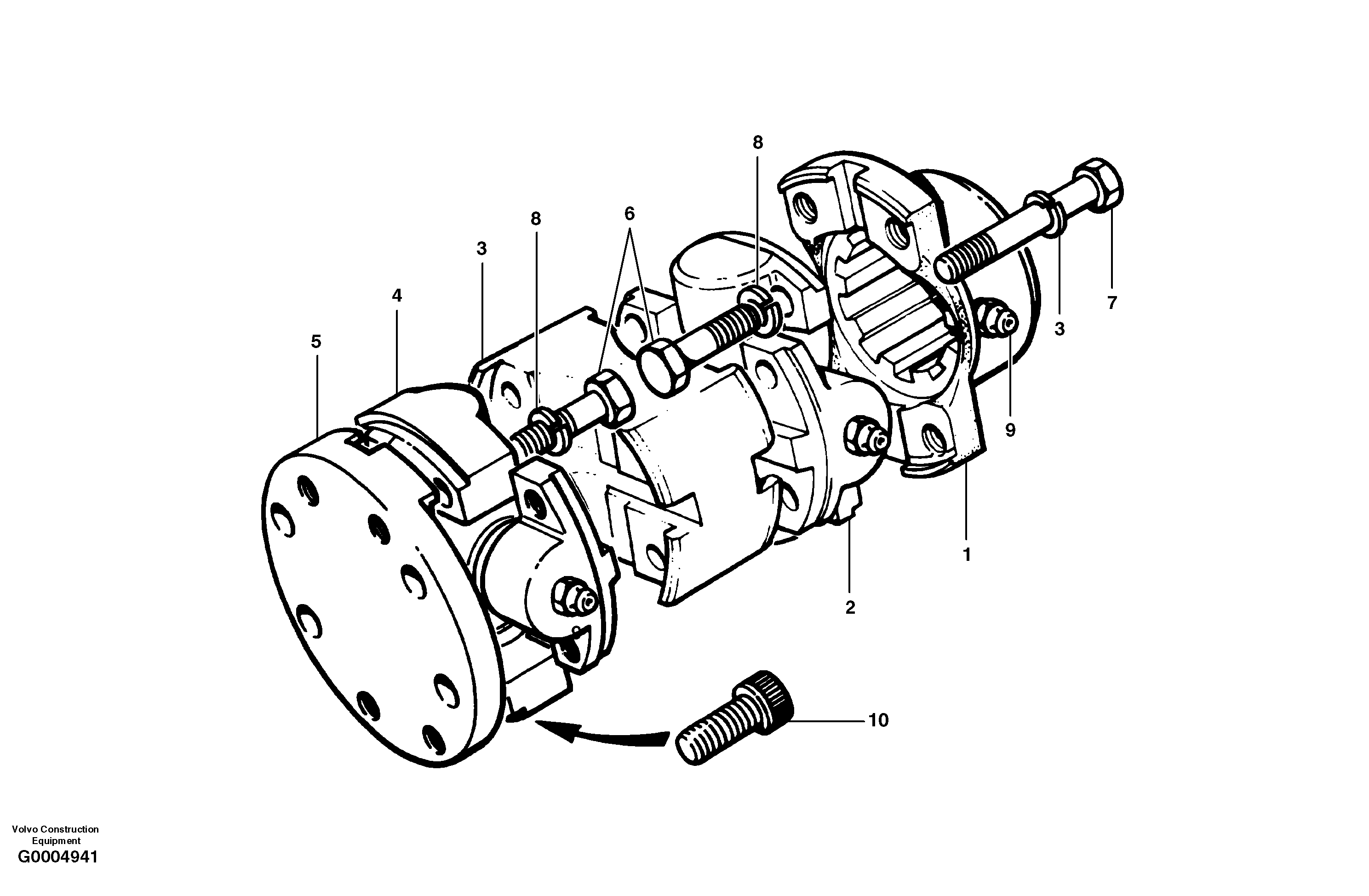 Схема запчастей Volvo G700 MODELS S/N 33000 - - 103971 Pump drive shaft 