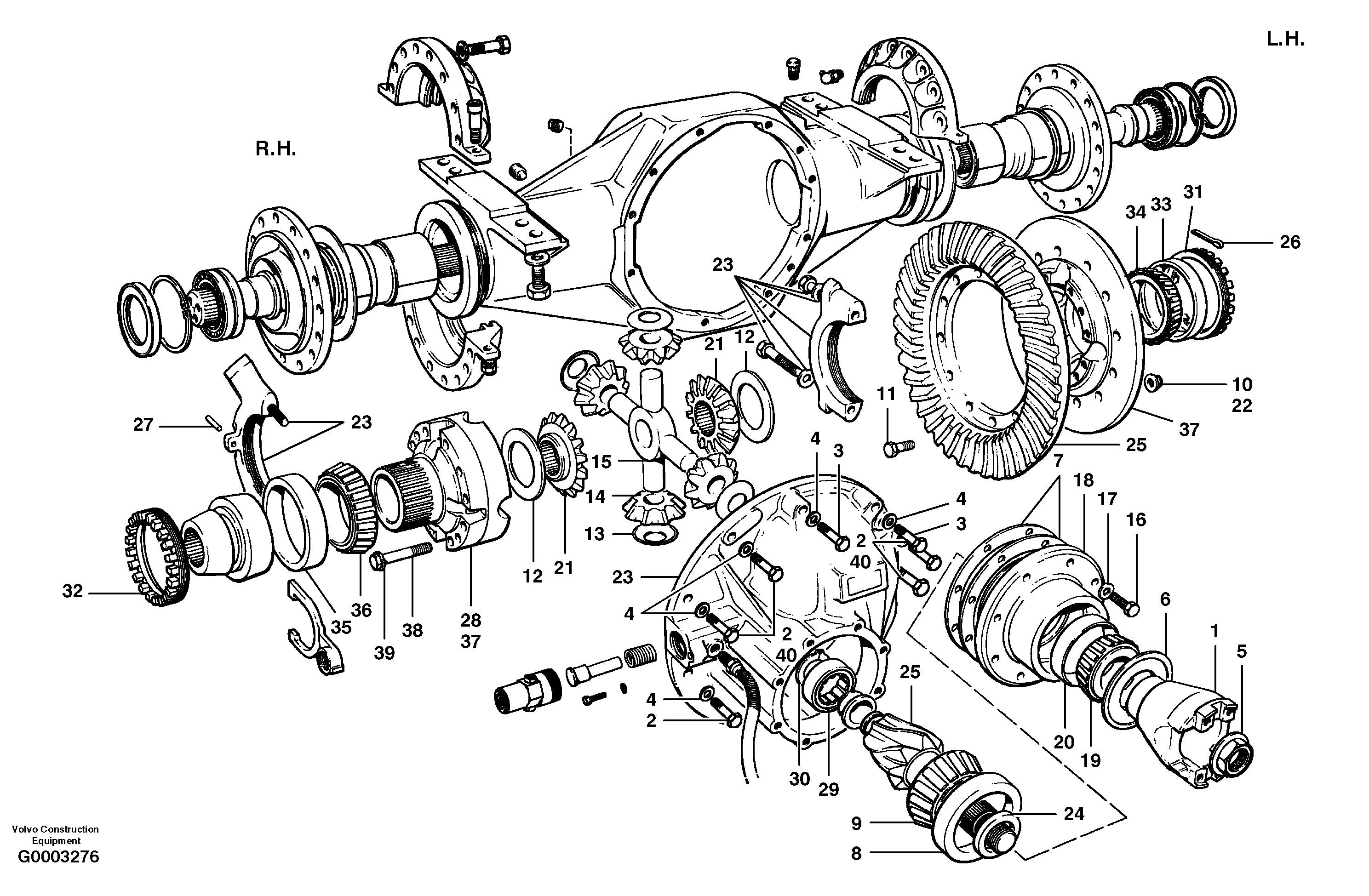 Схема запчастей Volvo G700 MODELS S/N 33000 - - 51390 Final drive - differential carrier assembly 