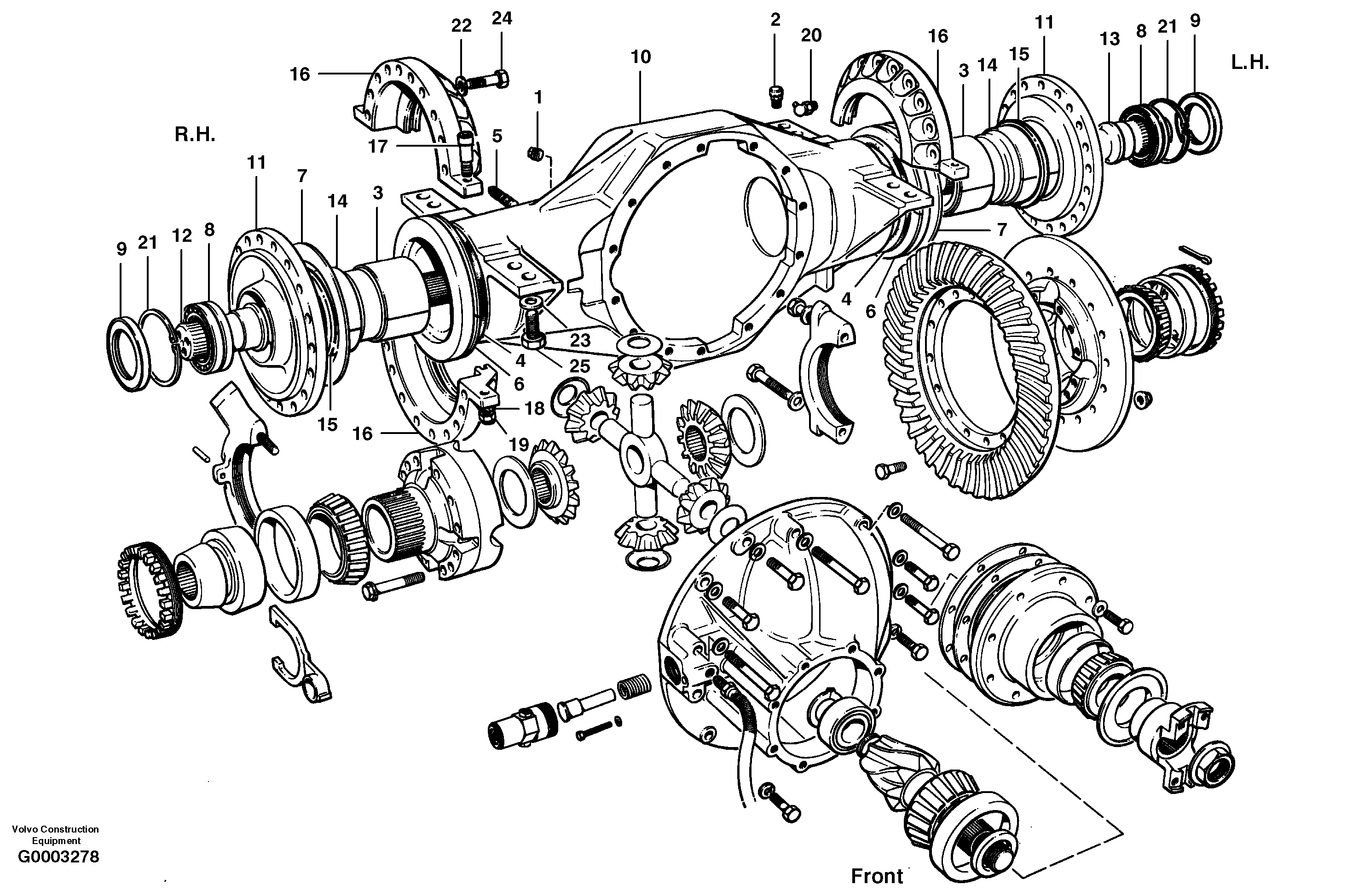 Схема запчастей Volvo G700 MODELS S/N 33000 - - 6279 Final drive - housing assembly 