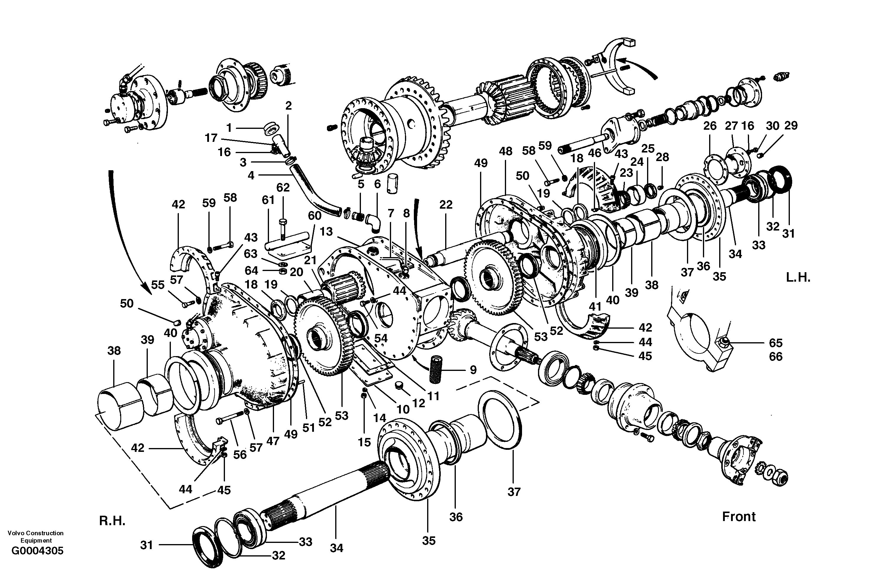 Схема запчастей Volvo G700 MODELS S/N 33000 - - 6280 Final drive - housing assembly 