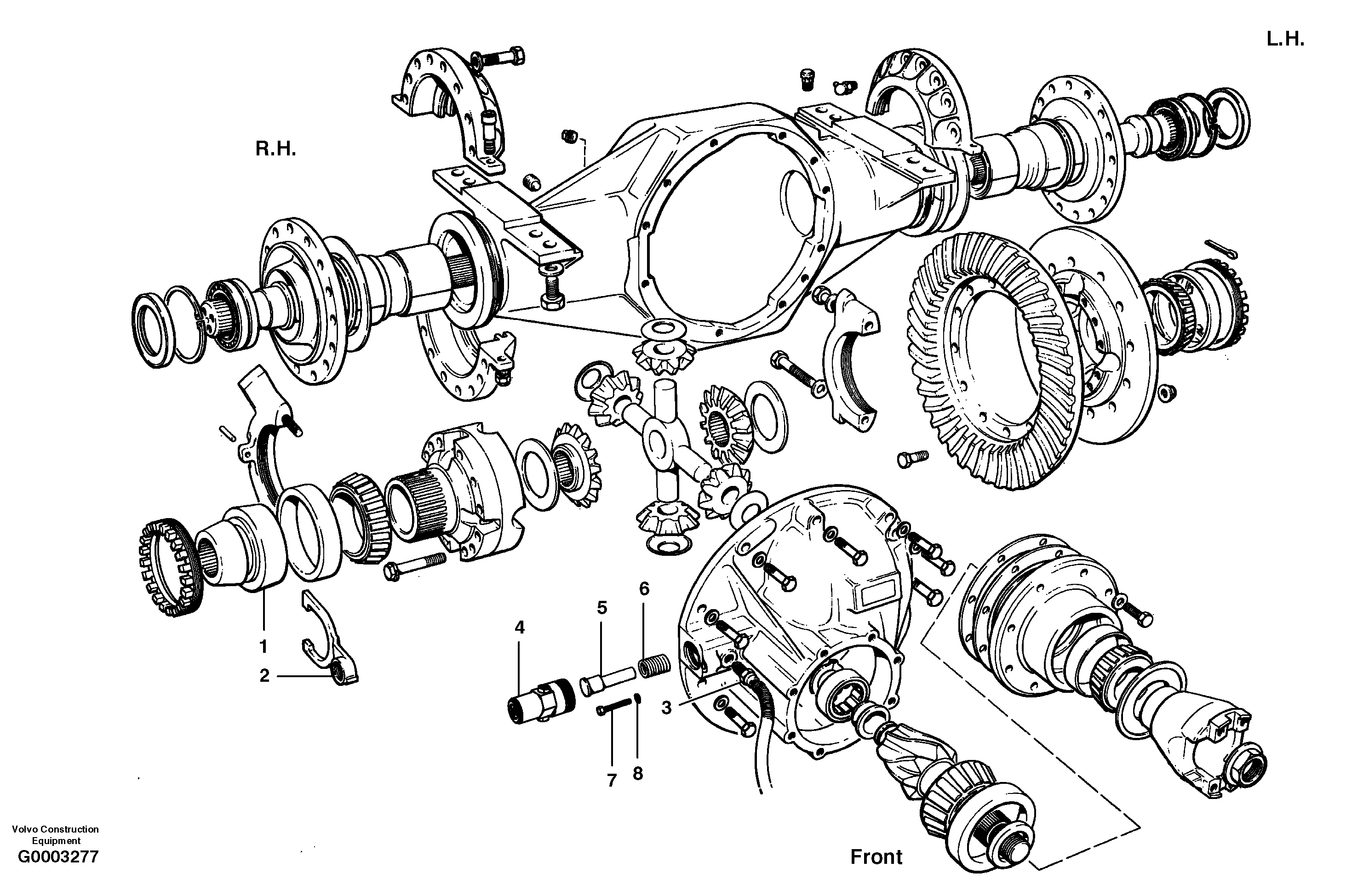 Схема запчастей Volvo G700 MODELS S/N 33000 - - 37628 Final drive - differential lock 