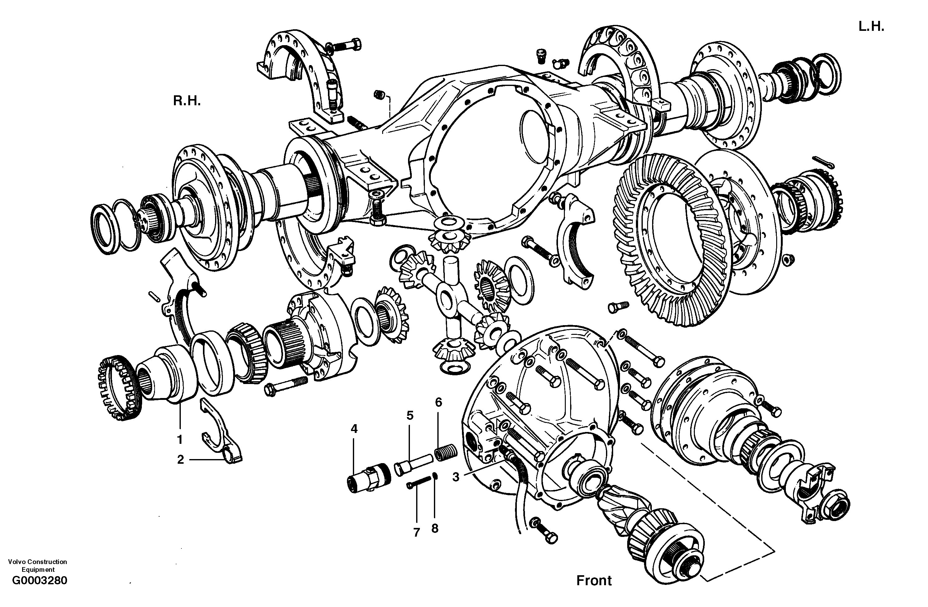 Схема запчастей Volvo G700 MODELS S/N 33000 - - 37642 Final drive - differential lock 