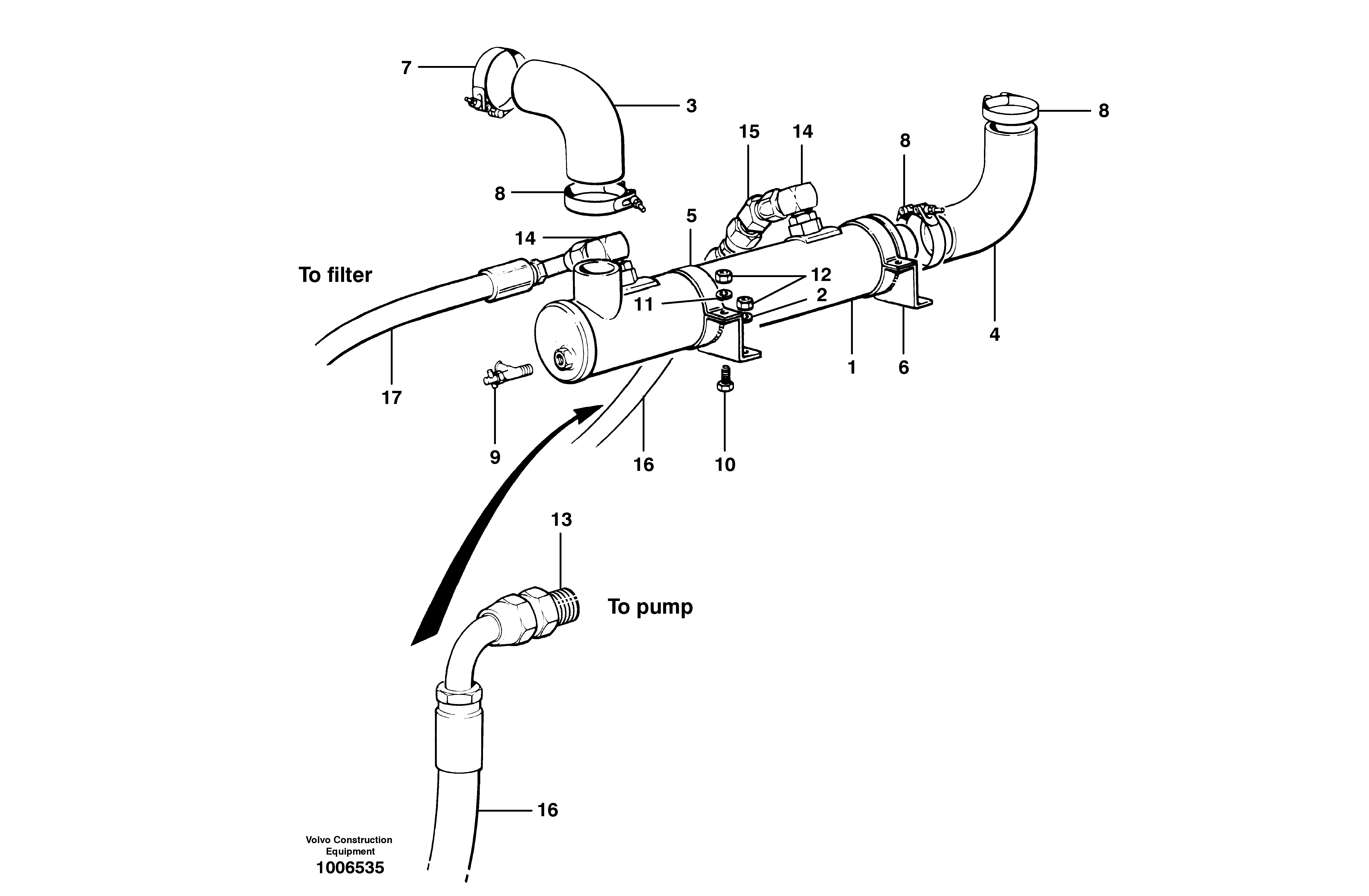 Схема запчастей Volvo G700 MODELS S/N 33000 - - 18290 Transmission oil cooler 