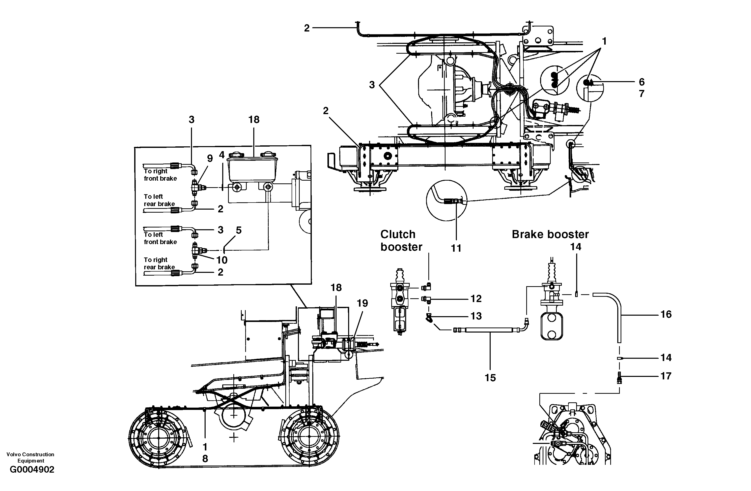 Схема запчастей Volvo G700 MODELS S/N 33000 - - 48082 Brake circuit 