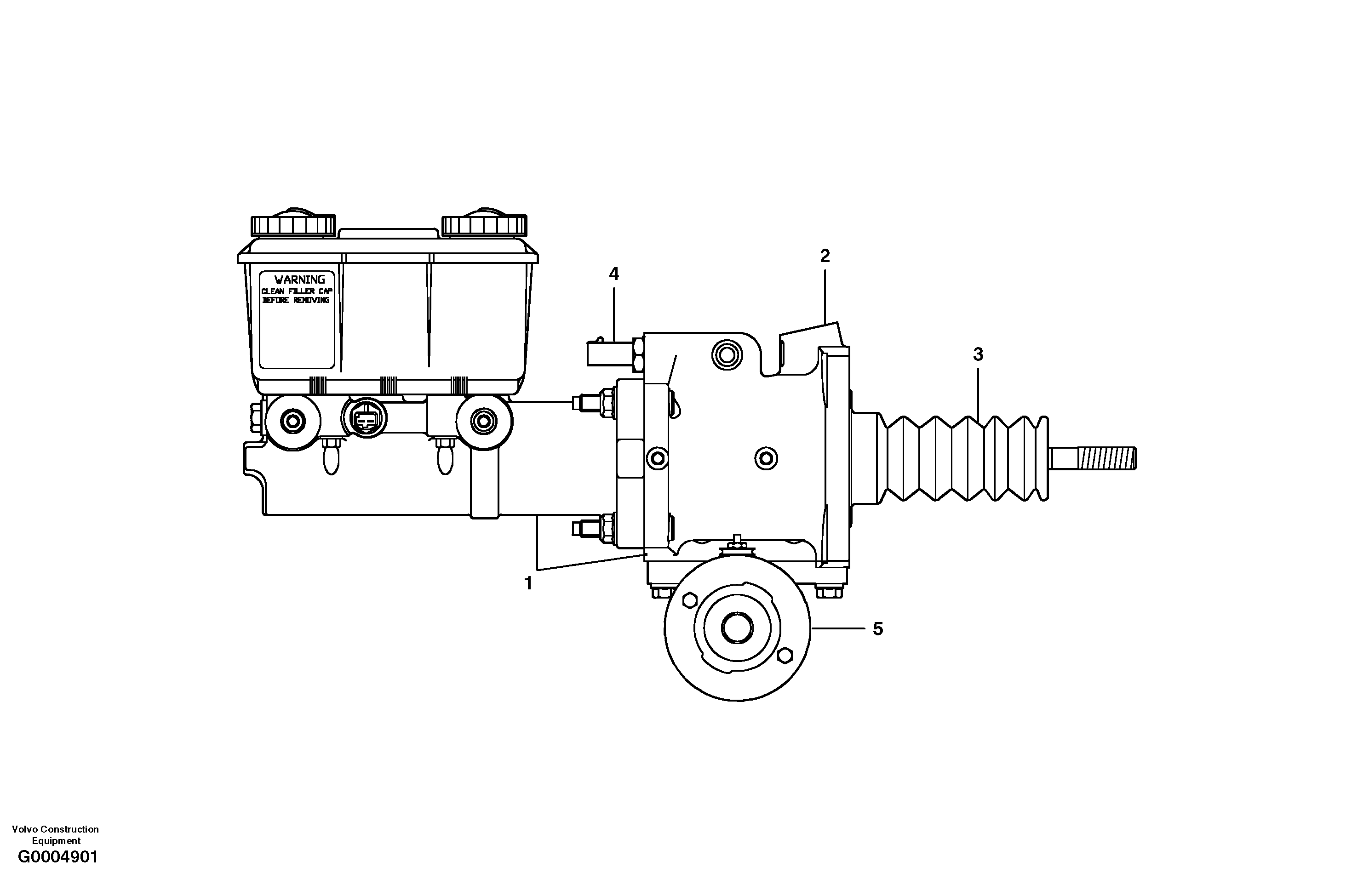 Схема запчастей Volvo G700 MODELS S/N 33000 - - 54877 Brake power booster 