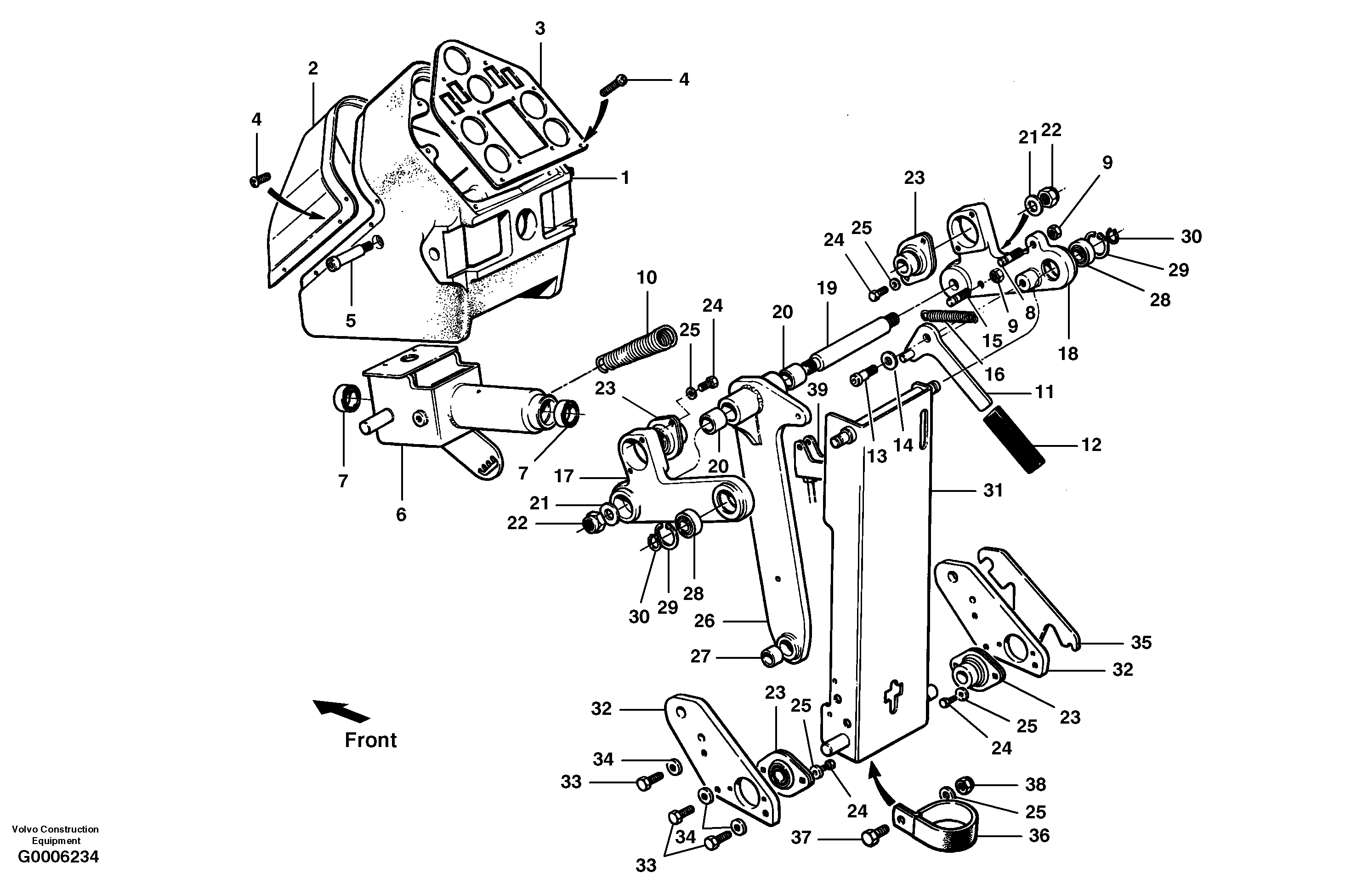 Схема запчастей Volvo G700 MODELS S/N 33000 - - 12481 Control head assembly 