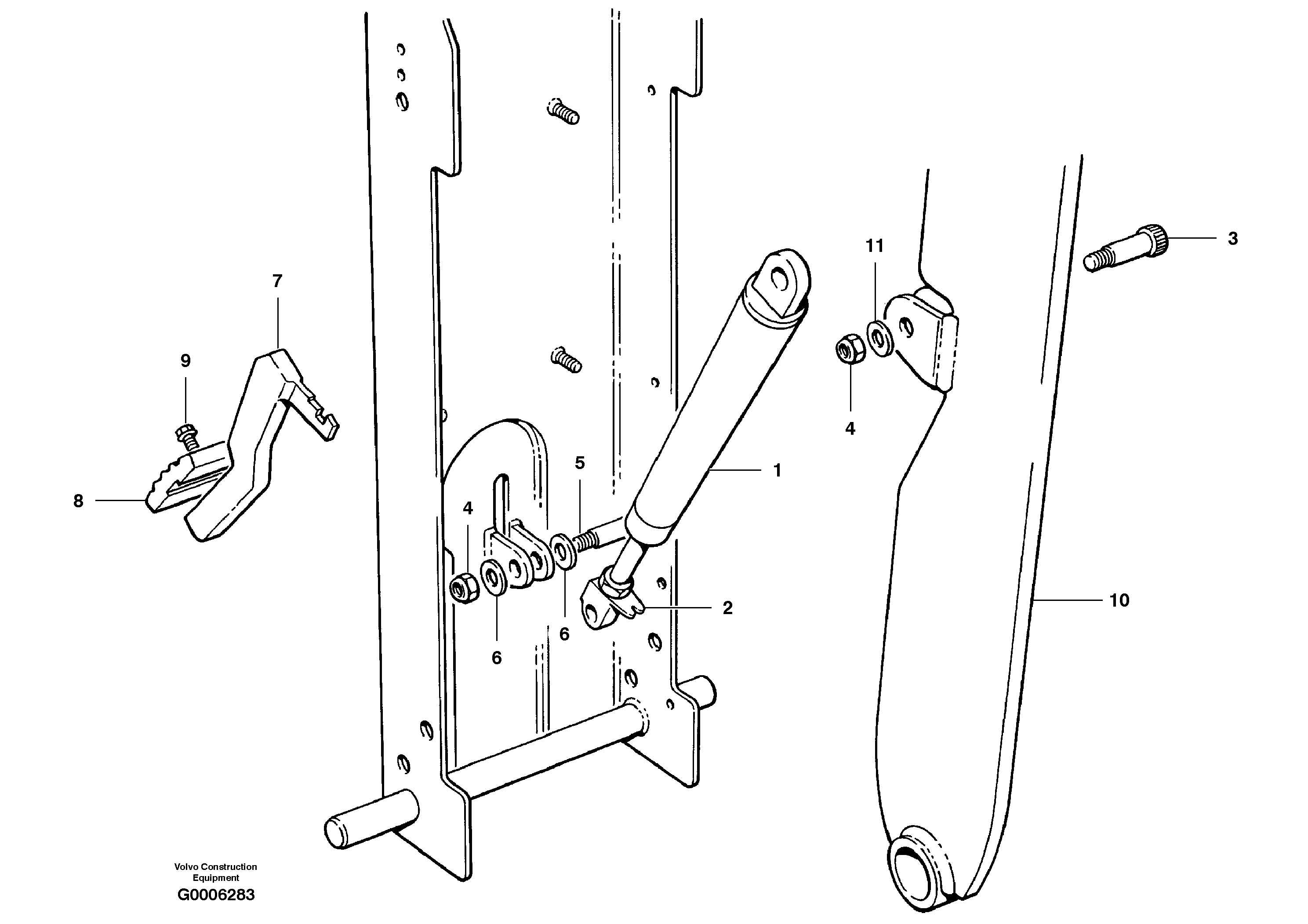 Схема запчастей Volvo G700 MODELS S/N 33000 - - 66106 Pedestal adjuster 