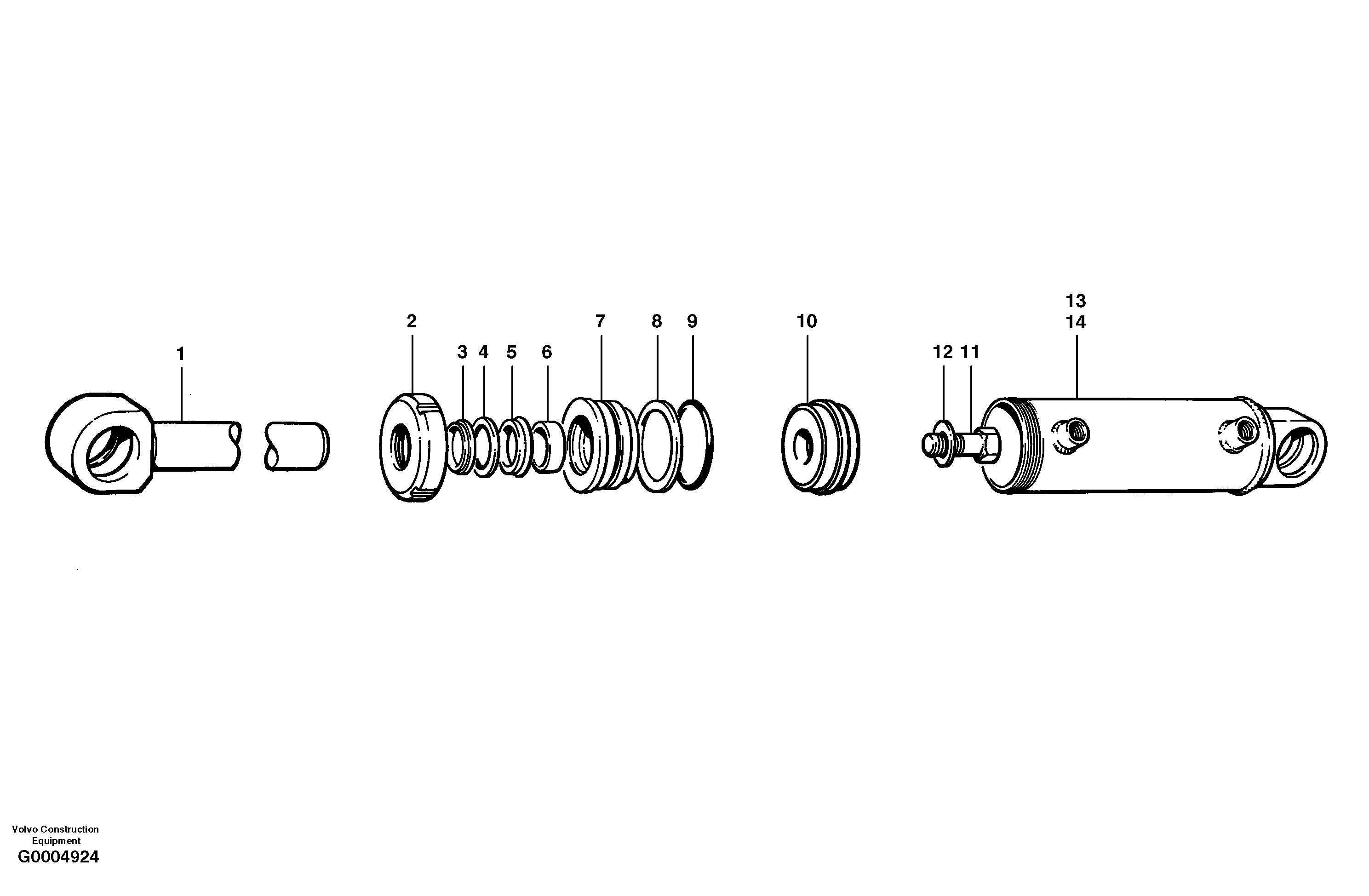 Схема запчастей Volvo G700 MODELS S/N 33000 - - 8315 Wheel lean cylinders 