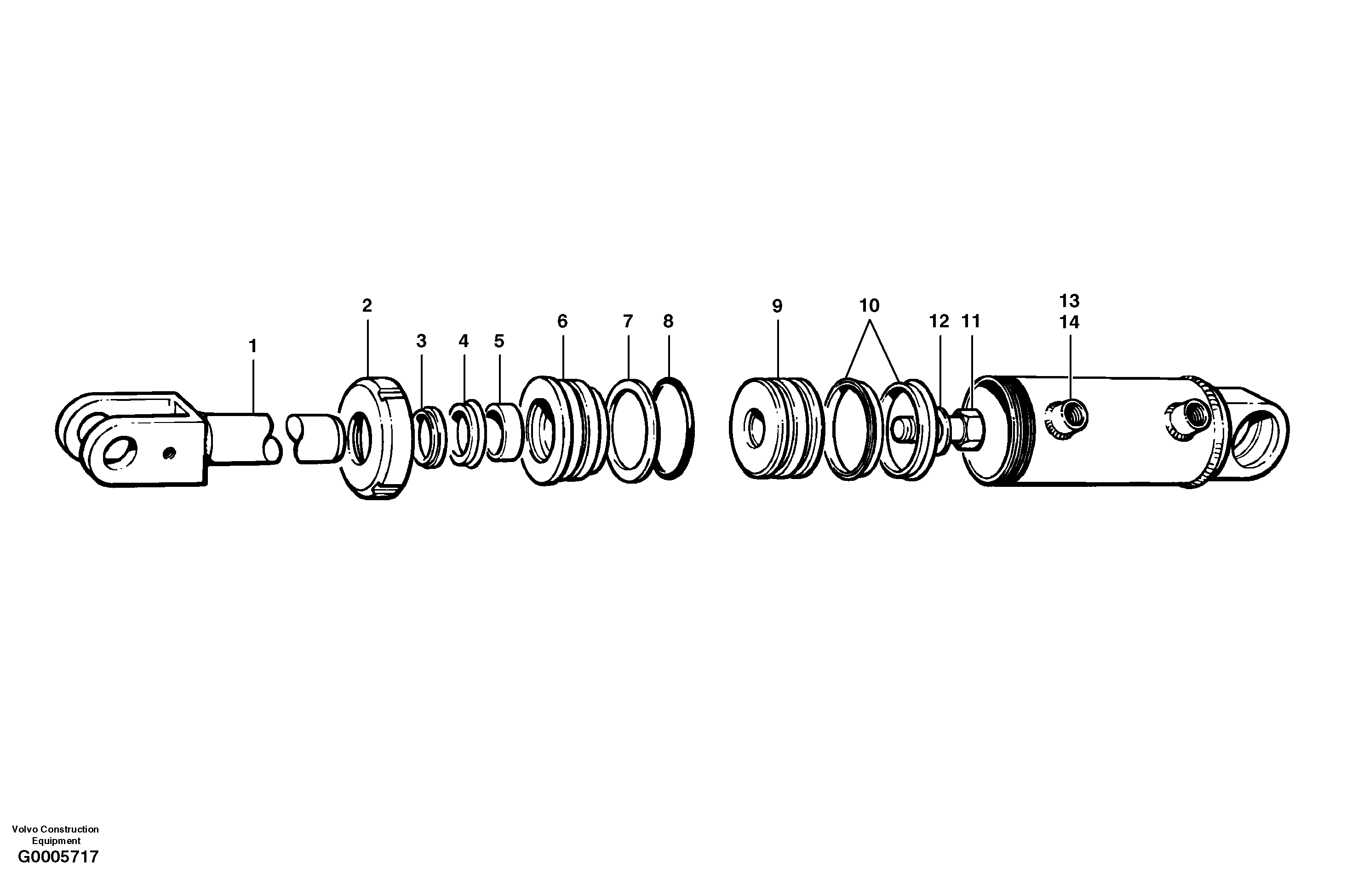 Схема запчастей Volvo G700 MODELS S/N 33000 - - 8318 Wheel lean cylinders 