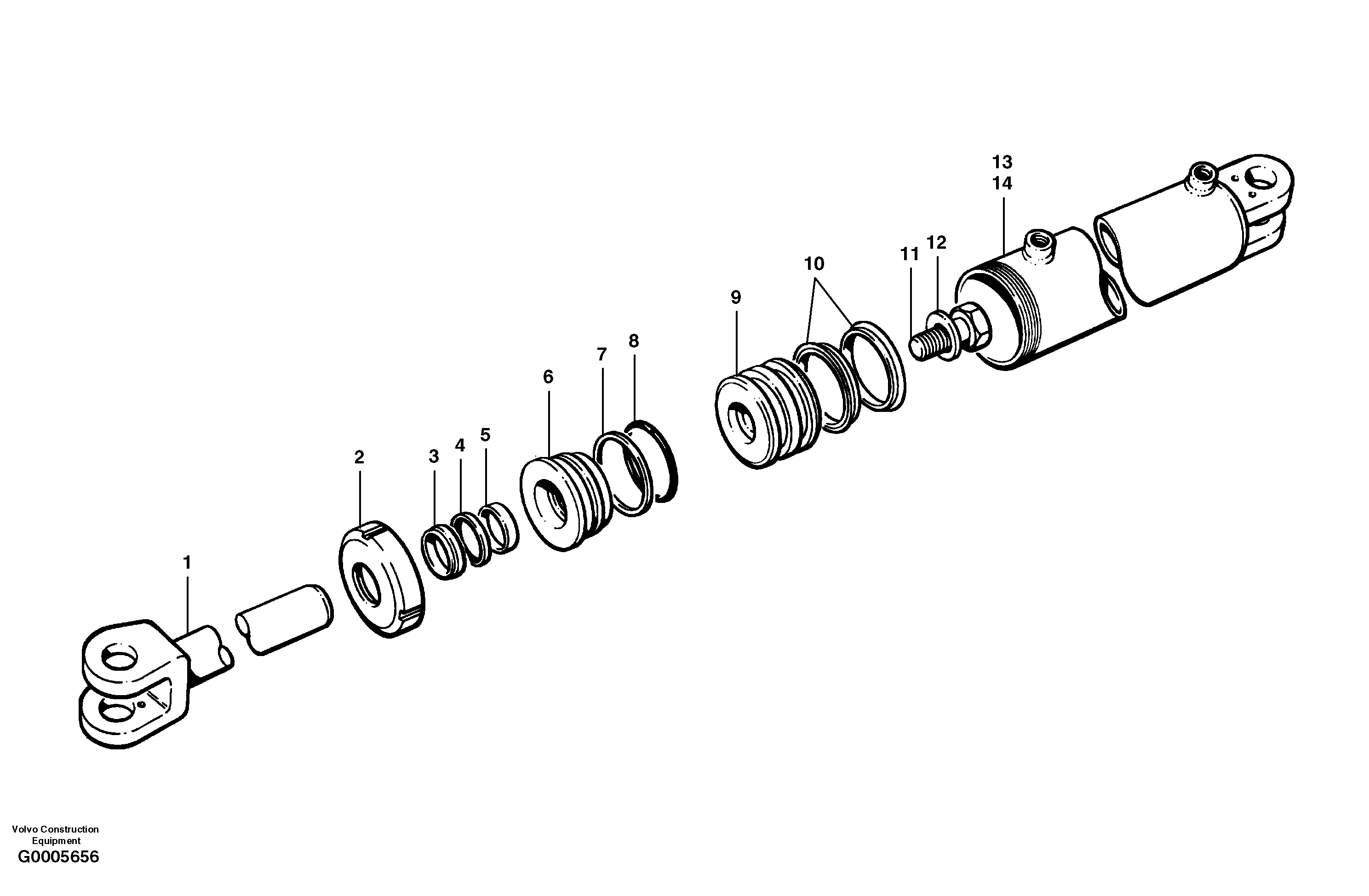 Схема запчастей Volvo G700 MODELS S/N 33000 - - 8324 Articulation cylinders 